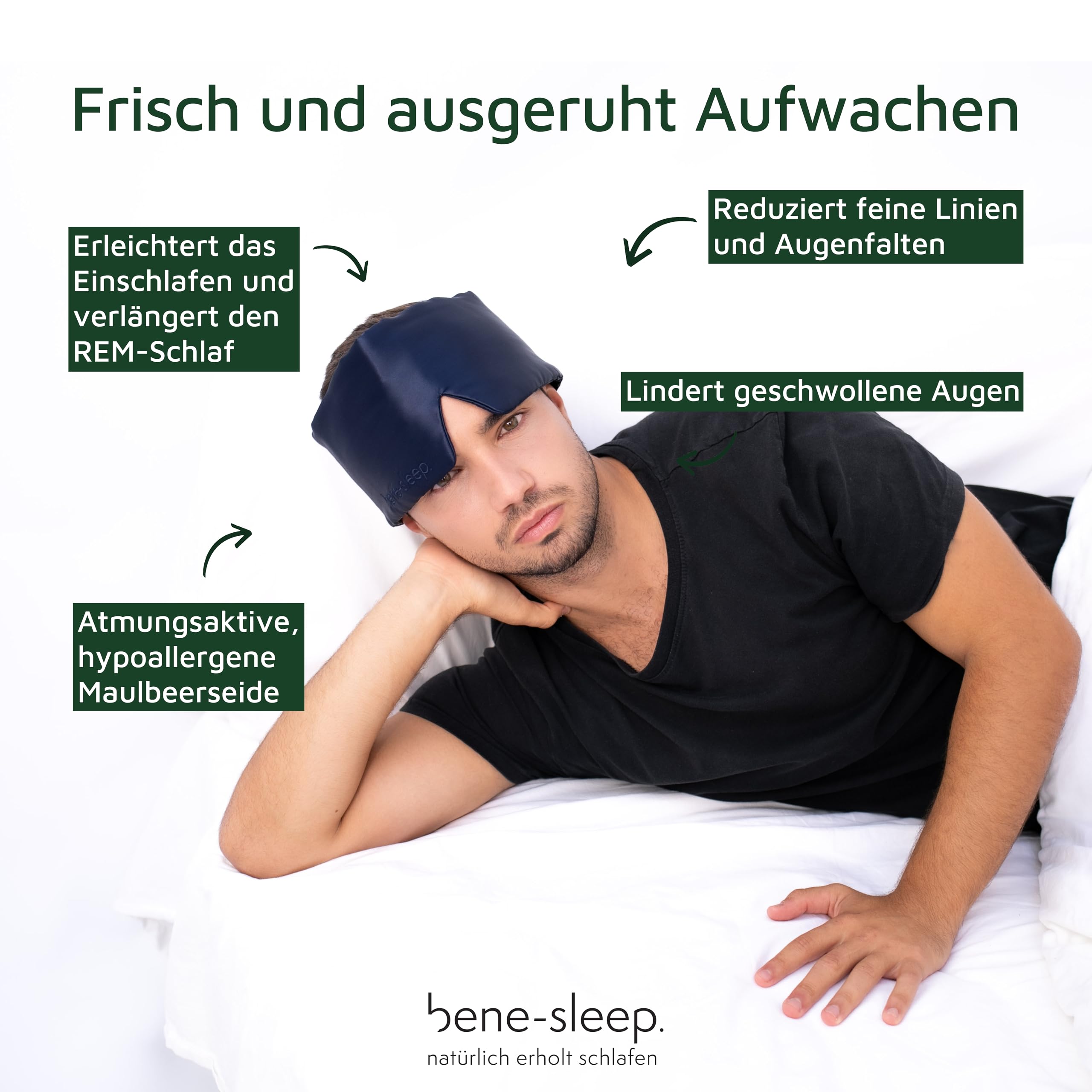 Masque de sommeil en soie de qualité supérieure - 100 % étanche à la lumière - Rembourrage doux pour les nuages - Lunettes pour un sommeil réparateur - Doux pour la peau et luxueux - Pour