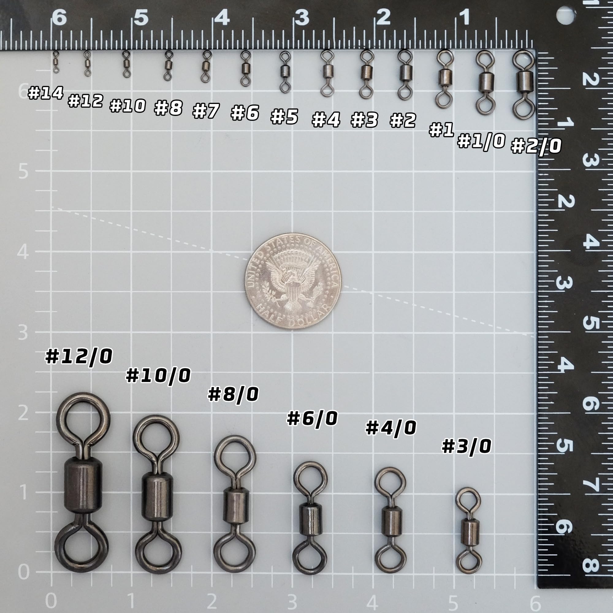 Piscorush Fishing Swivels Rolling Barrel Swivels High Strength Stainless Steel Rolling Swivels Fishing Hook Line Connector Tackle Accessories (Size #5_71lb, Pack of 100)