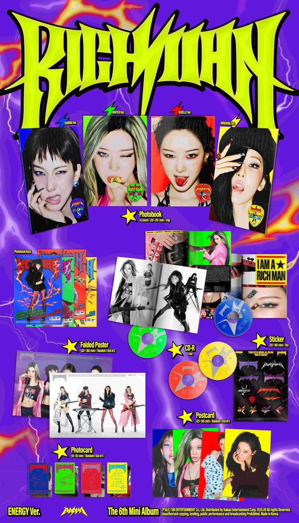 aespa RICH MAN BAG カリナ ジゼル ウィンター ニンニン The 6th Mini Album 'Rich Man' (RICH MAN BAG Ver.) (Version A