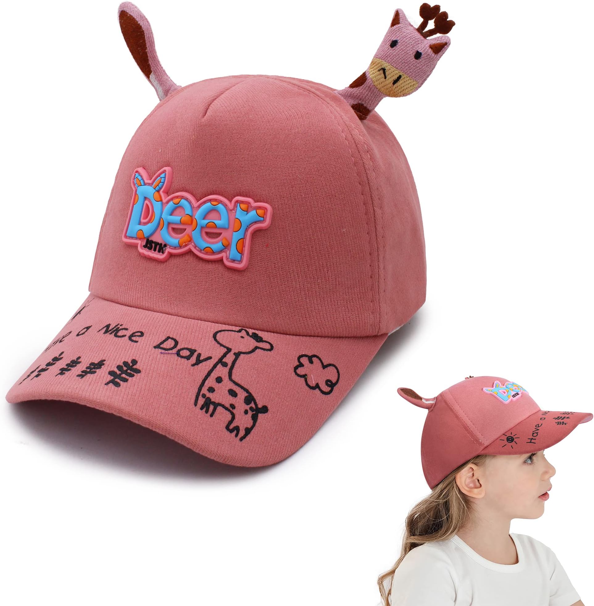 Kids Baseball Cap | Adjustable Strap | Soft Cotton Summer Cap for Boys & Girls | Casual Outdoor Hat (Coral)