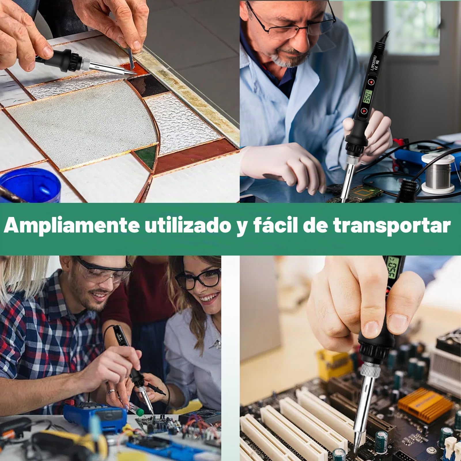Kit De Soldador De Estaño,5pcs Puntas, Bomba Desoldadora, Soporte, Pinzas Antiestáticas, Alambre De Soldadura,80w Soldador Digital Temperatura Ajustable 180℃-500℃,Para El Uso Diversamente Reparado