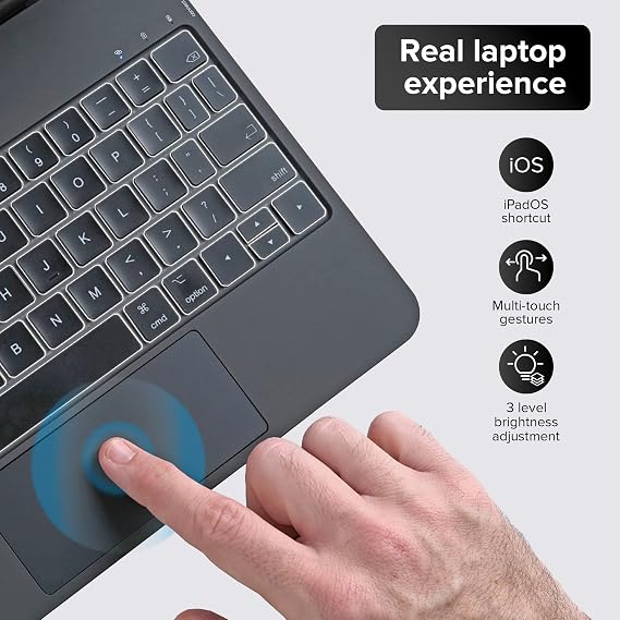 Magic Keyboard for Air 11 Inch (M2 2024/M3 2025)/5th/4th 10.9 Inch and Pro 11 Inch (1/2/3/4th) Generation Case with Keyboard Integrated Trackpad German (Grey iPad Air 11/4/5 & iPad Pro 11(1/2/3/4))