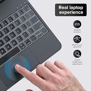 Magic Keyboard for Air 11 Inch (M2 2024/M3 2025)/5th/4th 10.9 Inch and Pro 11 Inch (1/2/3/4th) Generation Case with Keyboard Integrated Trackpad German (Grey iPad Air 11/4/5 & iPad Pro 11(1/2/3/4))