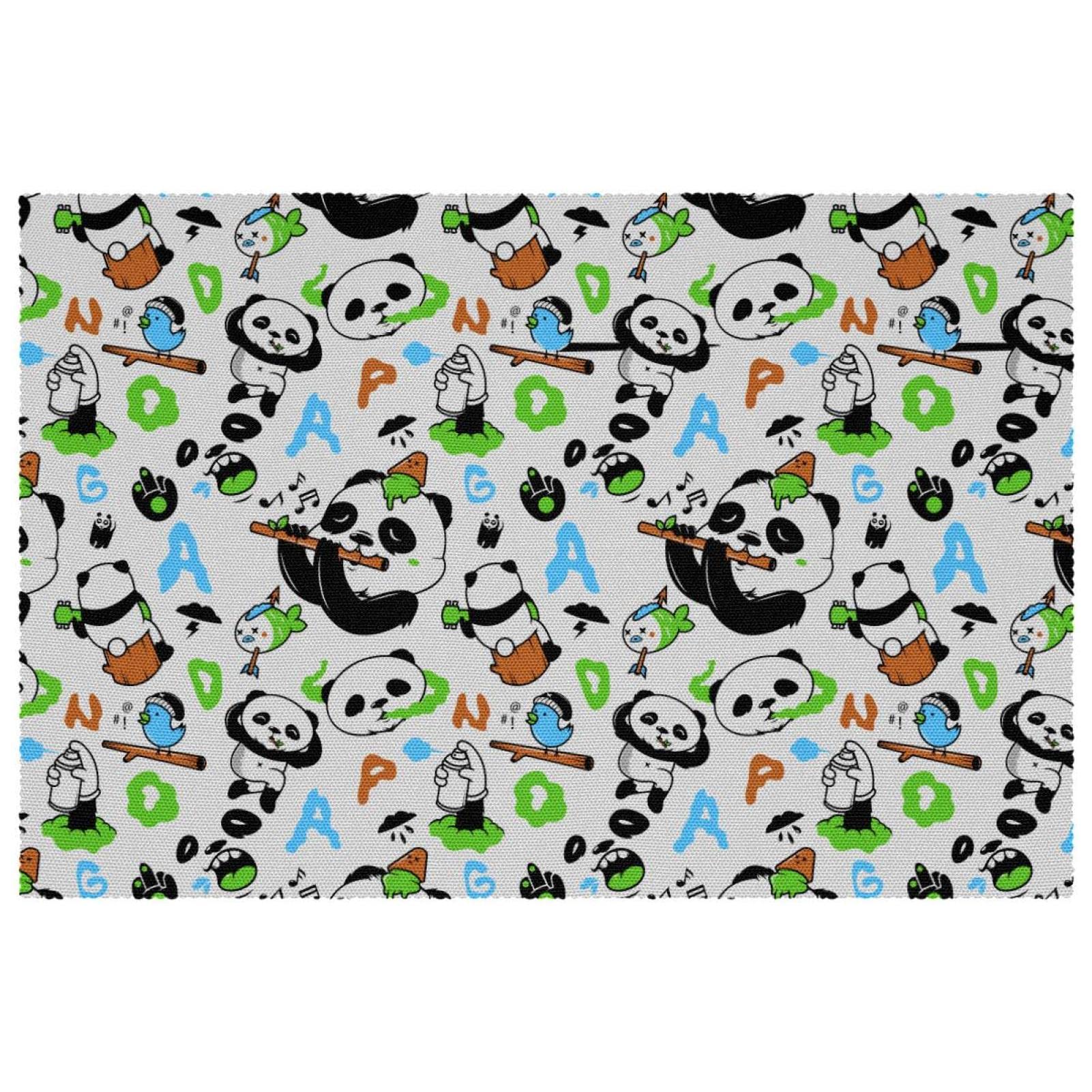 Set de table motif panda lavable en tissu Oxford pour protéger des plats chauds