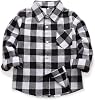 OCHENTA Mens & Boys Flannel Shirts Button Down Long Sleeve Plaid Shirt Family Matching Outfits