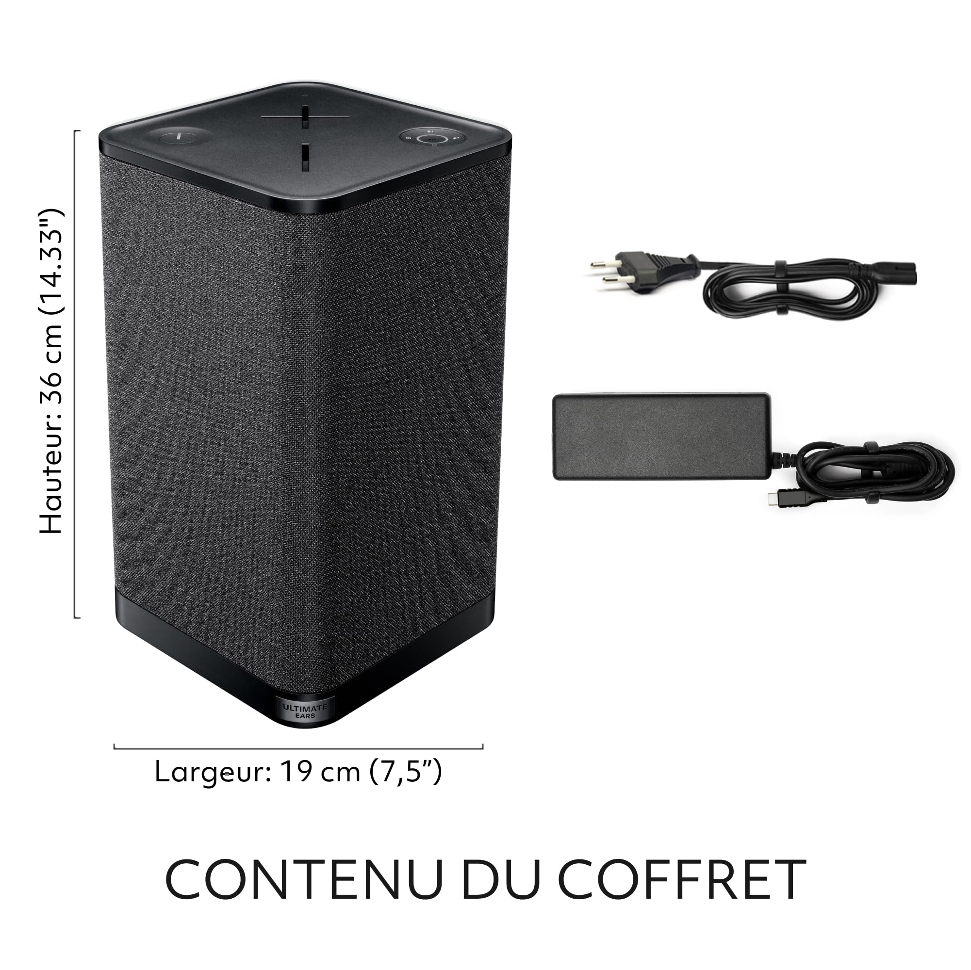 Ultimate Ears HYPERBOOM, Enceinte Mobile sans Fil Bluetooth, Haut-Parleur, Basses Profondes, étanche Selon IPX4, portée 45 m, Noir