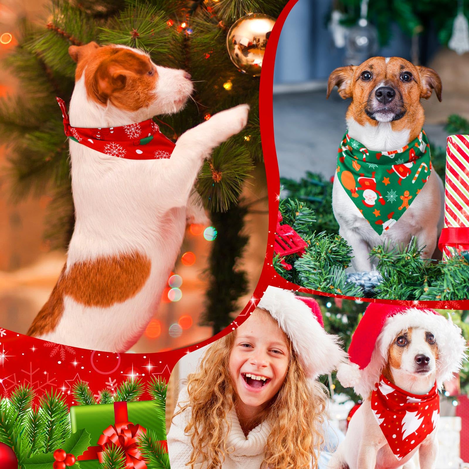 100 Stück Weihnachten Hund Bandanas Bulk Xmas Haustier Dreieck Schal Lätzchen Schneemann Weihnachtsmann Schneeflocke Haustier Bandana Weich Hund Halstuch Zubehör für Weihnachten Haustier Kostüm