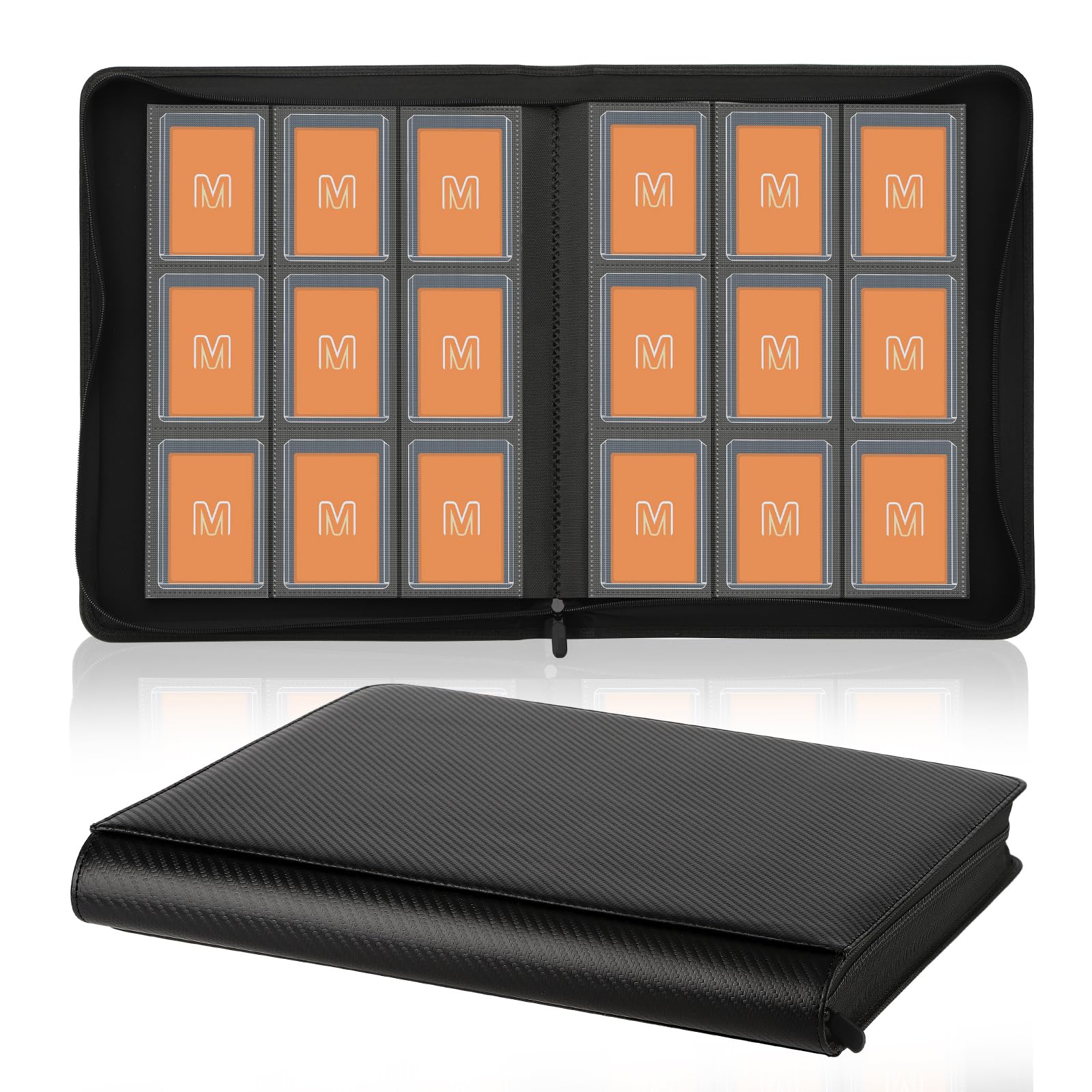 best card binder for top loaders Amazon.com: FunGuys Toploader Binder, Trading Card Binder Storage, 384 12  Pocket Top Loader Binder Collection for Yugioh, MTG, TCG, Card Folders for  Trading Cards : Toys & Games main image 1