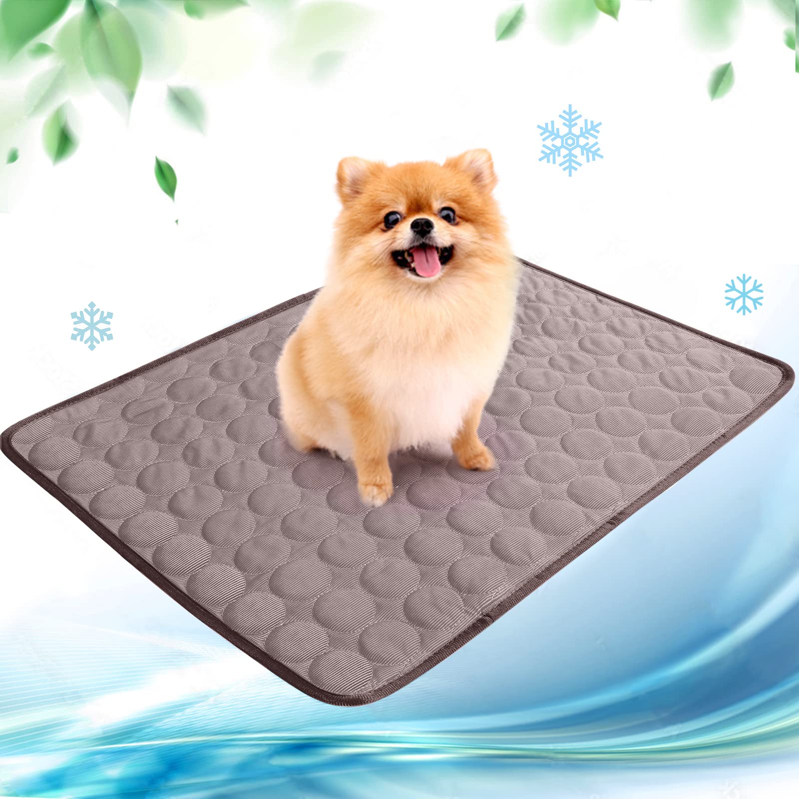 NIBESSER Dog Cooling Mat Cooling Pad for Dog Cats Kennel Ice Silk Portable Washable Summer Pet Self Cooling Bed Blanket Crate Sleep Mat