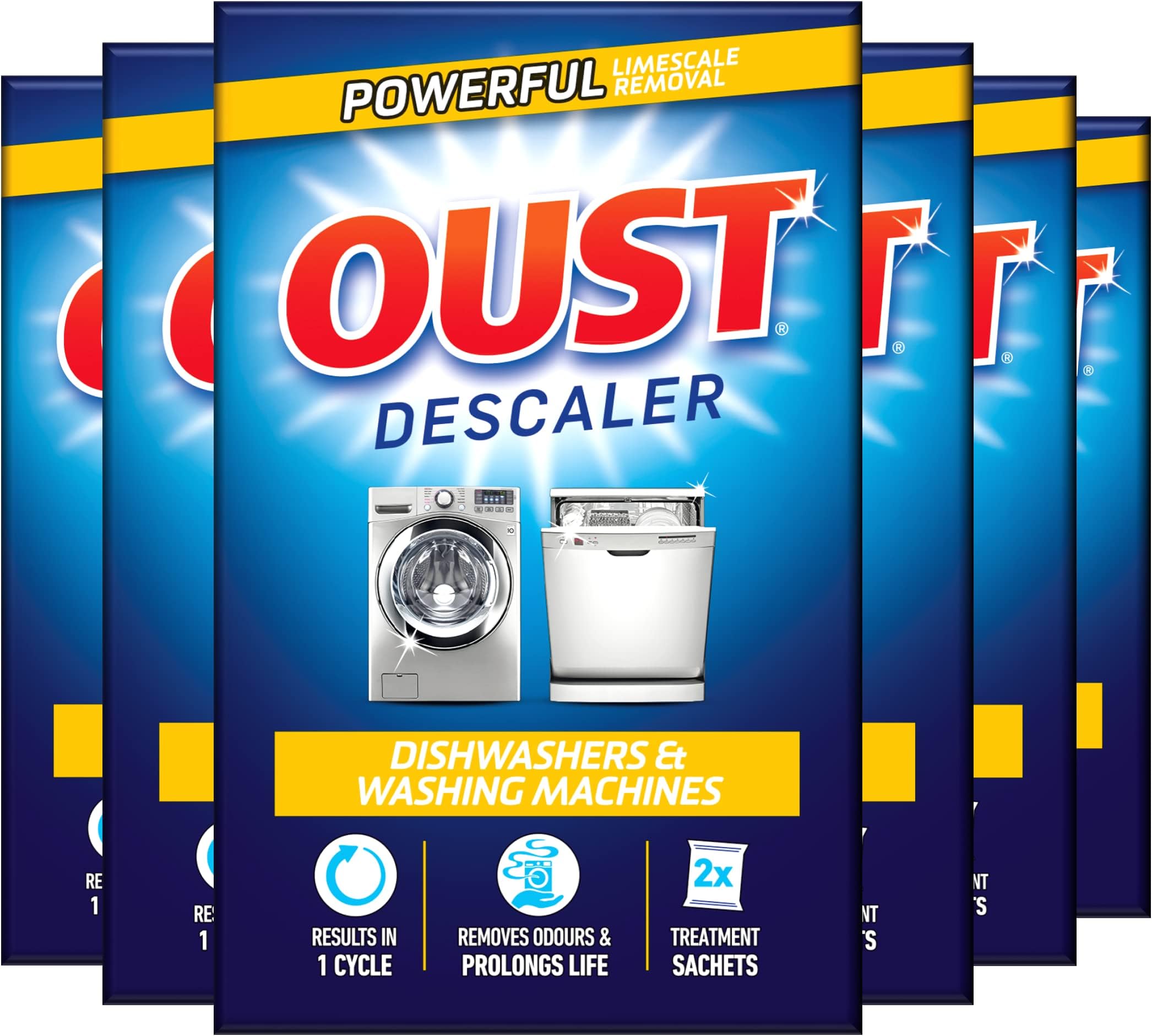 Dishwasher & Washing Machine Descaler, Removes Limescale & Odour, Pack of 6