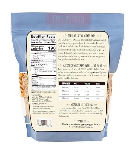 Miniatura 2 de Bob's Red Mill Avena enrollada gruesa orgánica sin gluten, 32 onzas (paquete de 4)