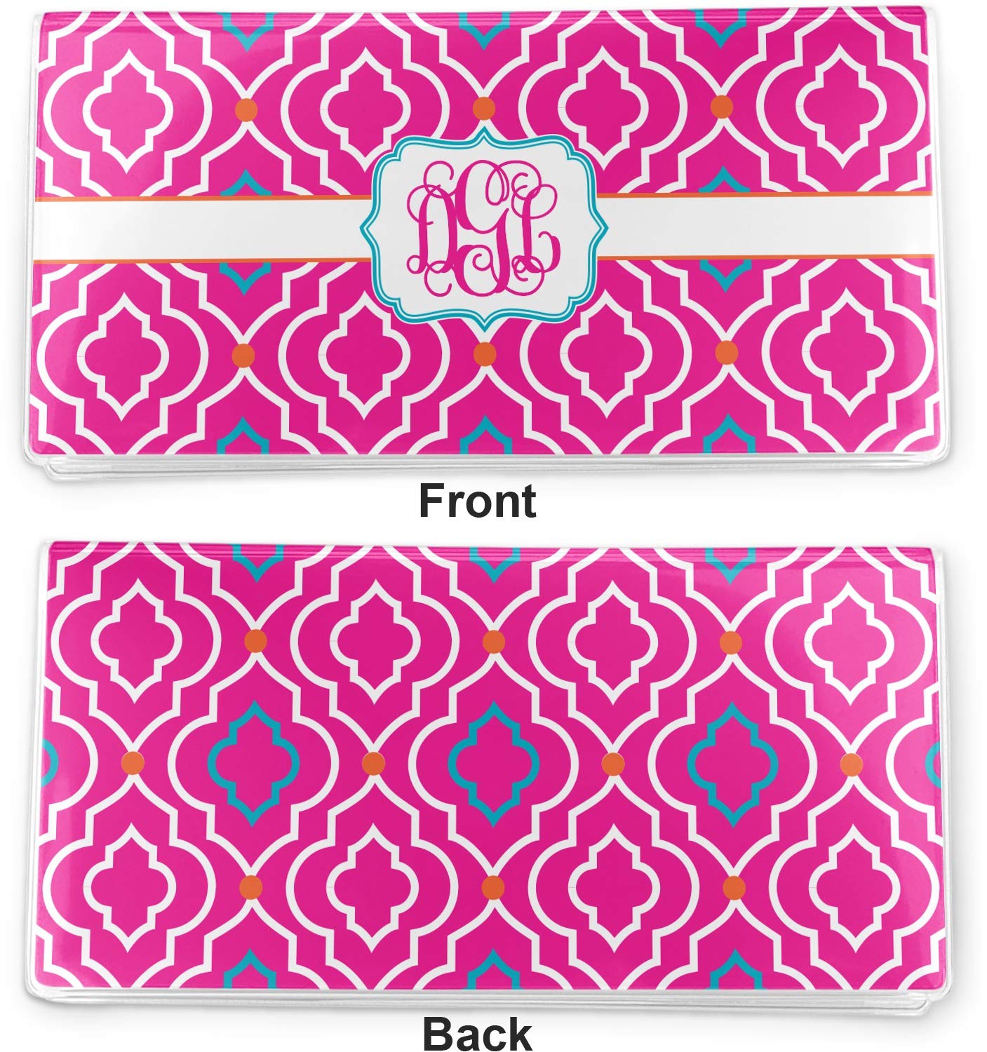 RNK Shops Personalized Colorful Trellis Vinyl Checkbook Cover