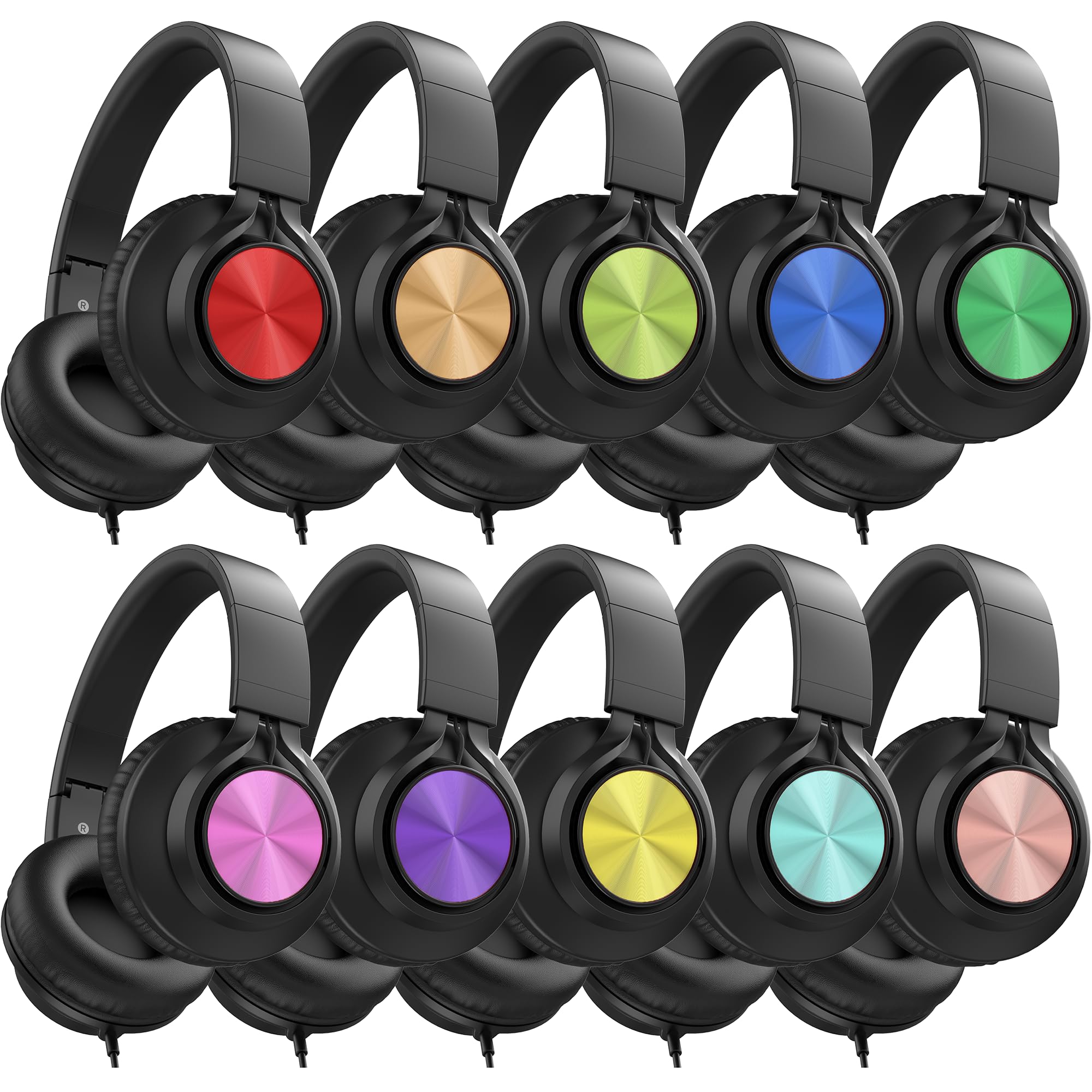 wired headphones bulk 10 pack for kids school online learning