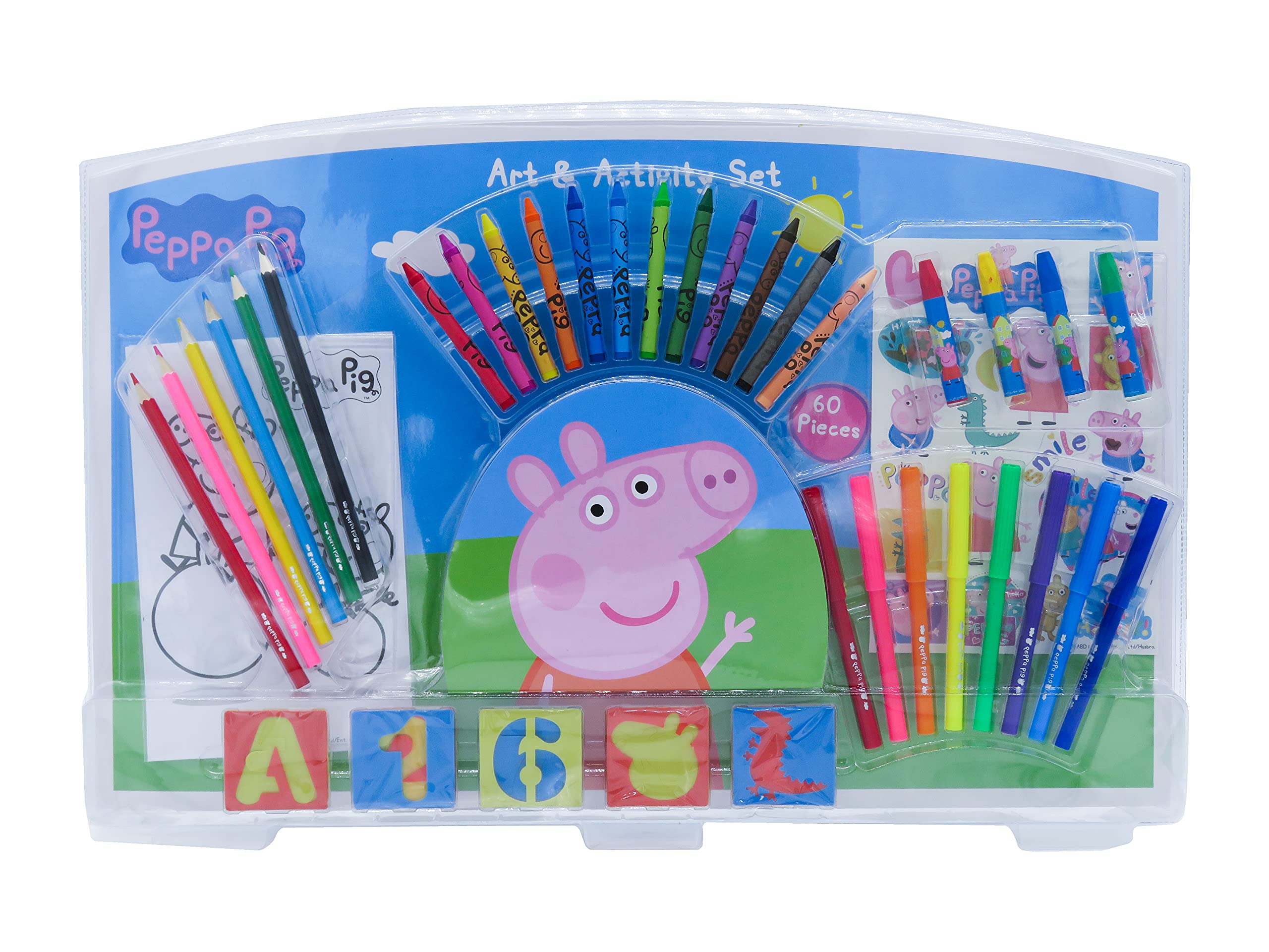 Peppa Pig -Set de actividades 60 piezas, dibujo, manualidades, multicolor, producto oficial (CyP Brands)