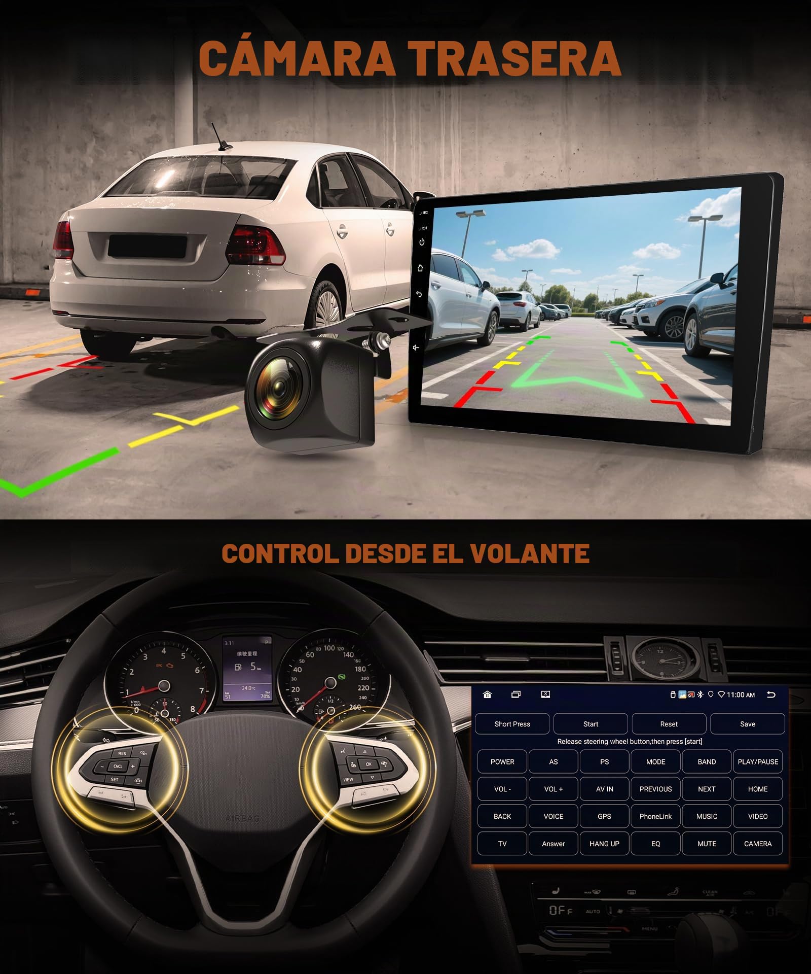 8Core 6G+128G Android Radio Coche para Citroen C5 2008-2017 Inalámbrico Carplay Android Auto GPS Navi WiFi 360° Panorámica 10 Pulgadas Pantalla Táctil Radio Bluetooth FM/RDS/DSP EQ/SWC Cámara Trasera