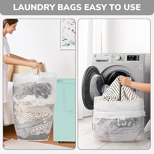 Miniatura 37 de Goodpick Laundry Baskets with Wheels and Handle, 2-Pack 75L Collapsible Laundry Baskets, Clothes Laundry Basket with Removable Wash Bags for Corner