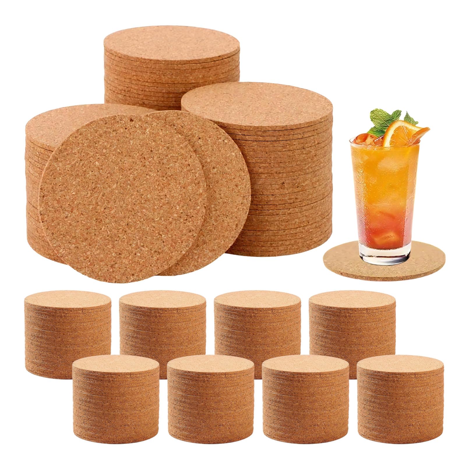 Amazon｜heizi コルク コースター 丸 業務用 大容量 吸水 耐熱