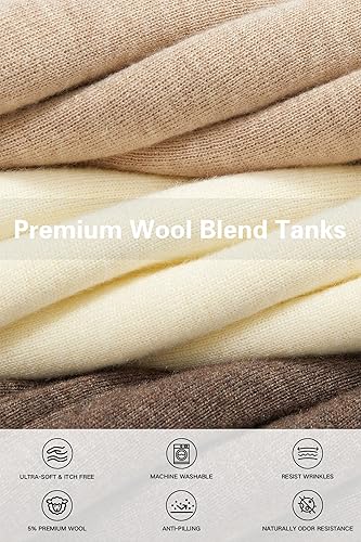 Vista 6 de Arach&Cloz Suéteres de mezcla de lana para mujer, no se transparentan, doble cuello en V para todas las estaciones 2026