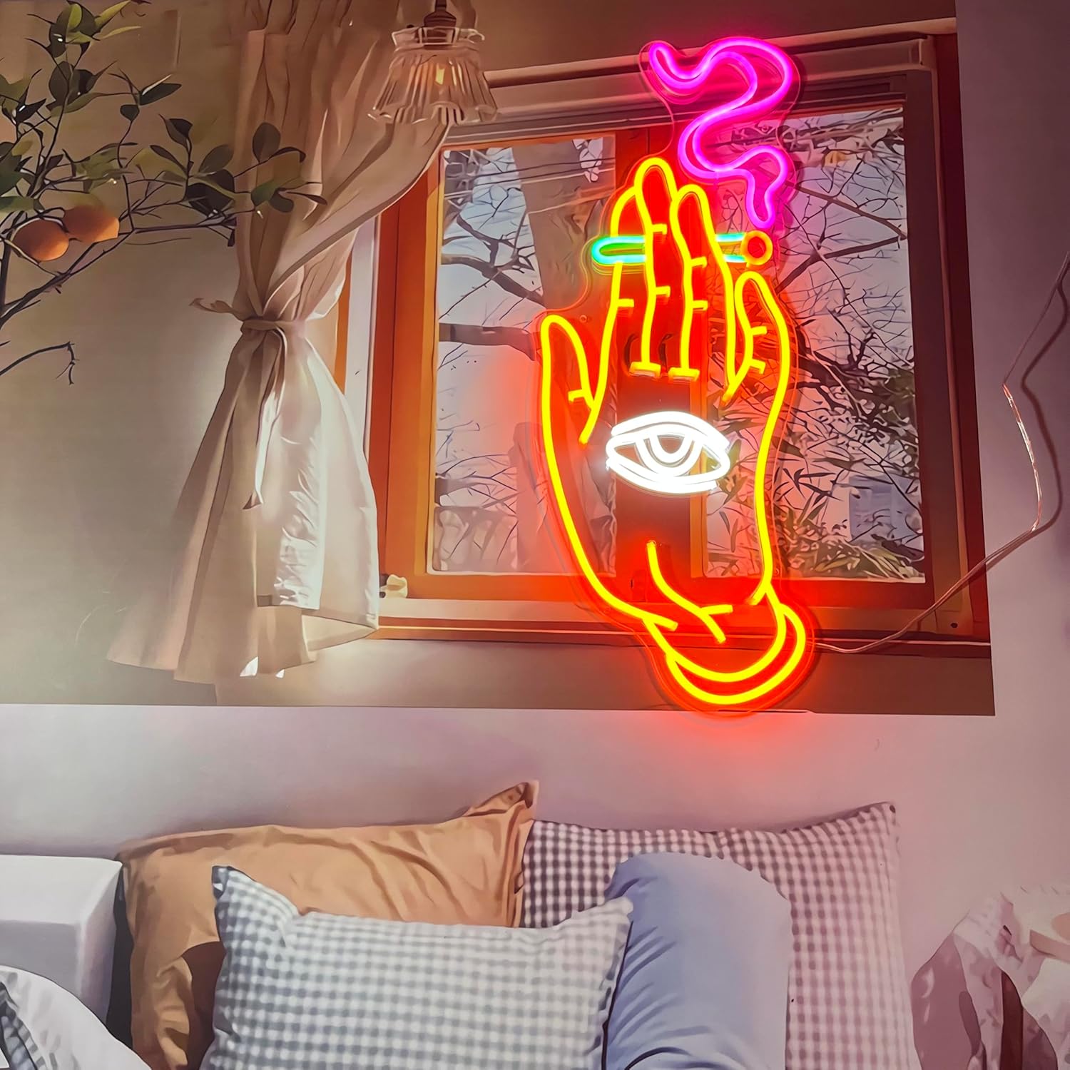 Neon Sign,LED Neon Signs for Wall Decor,Light Up signs for Bedroom Game Room Party Club Decor,Battery box or USB Powered (Style B)