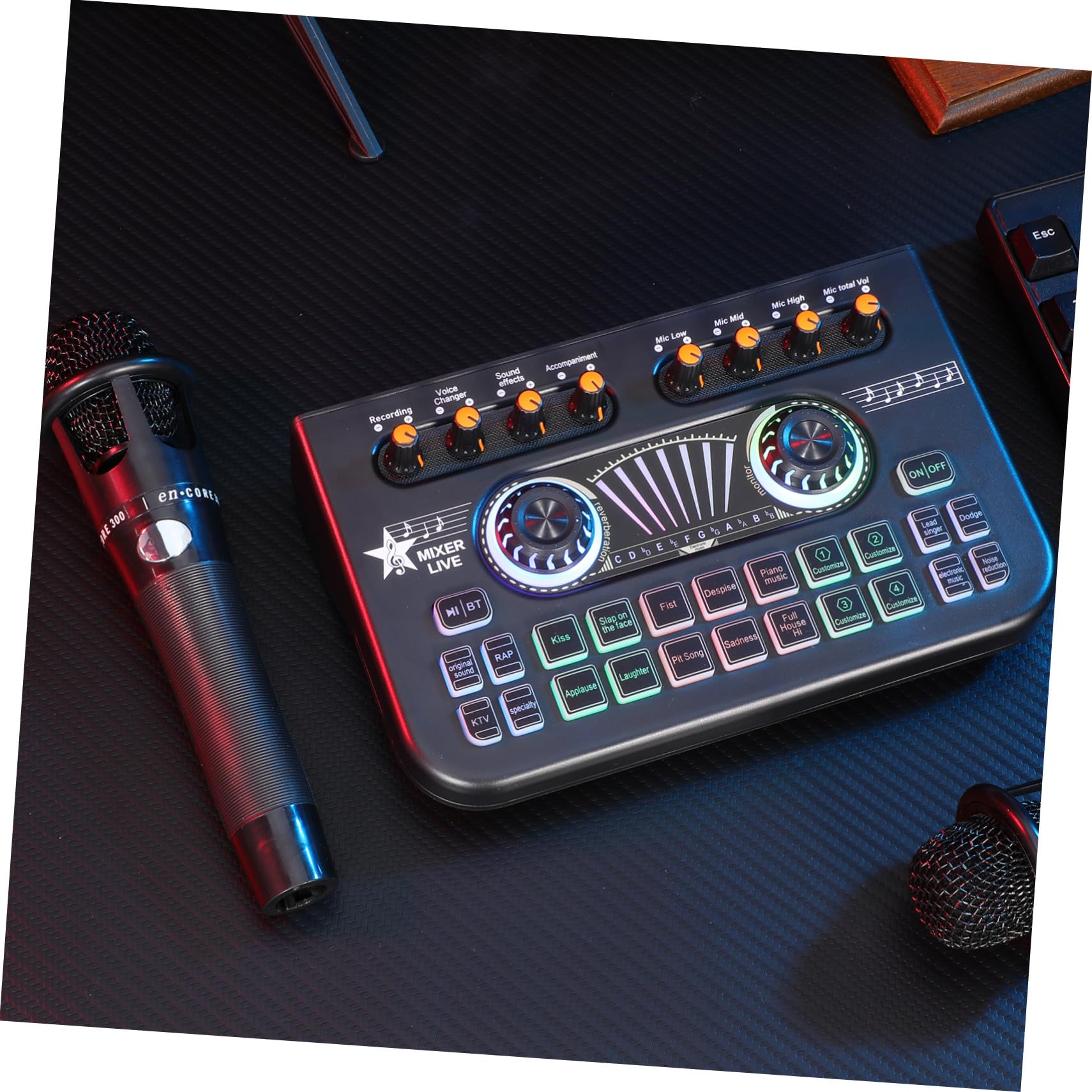Podcast Ausrüstungspaket E300 mit X3 Soundkarte für Dj Einsteiger | 1 Satz, Metall Kunststoff Ausführung, für Gaming und Podcasting, mit Soundeffekten und Benutzerfreundlicher Bedienung