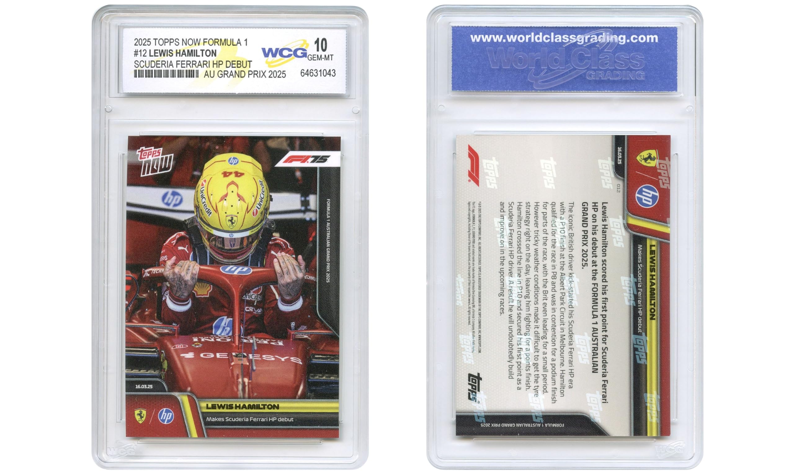 Amazon.com: 2025 Topps Now Formula 1 Lewis Hamilton Ferrari