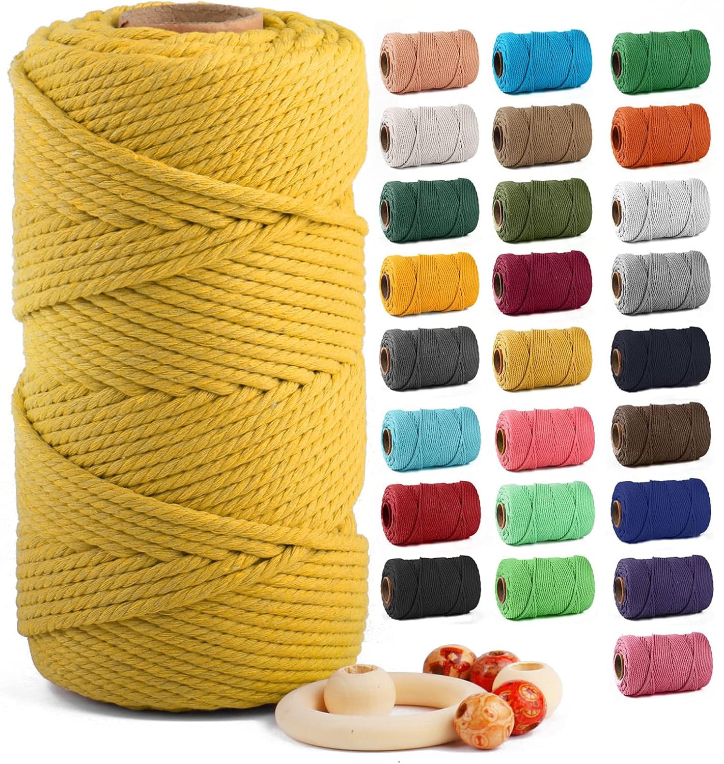 ZUEXT Macrame Cord, Ginger, 5mm x 109yds Cotton String Macrame Yarn