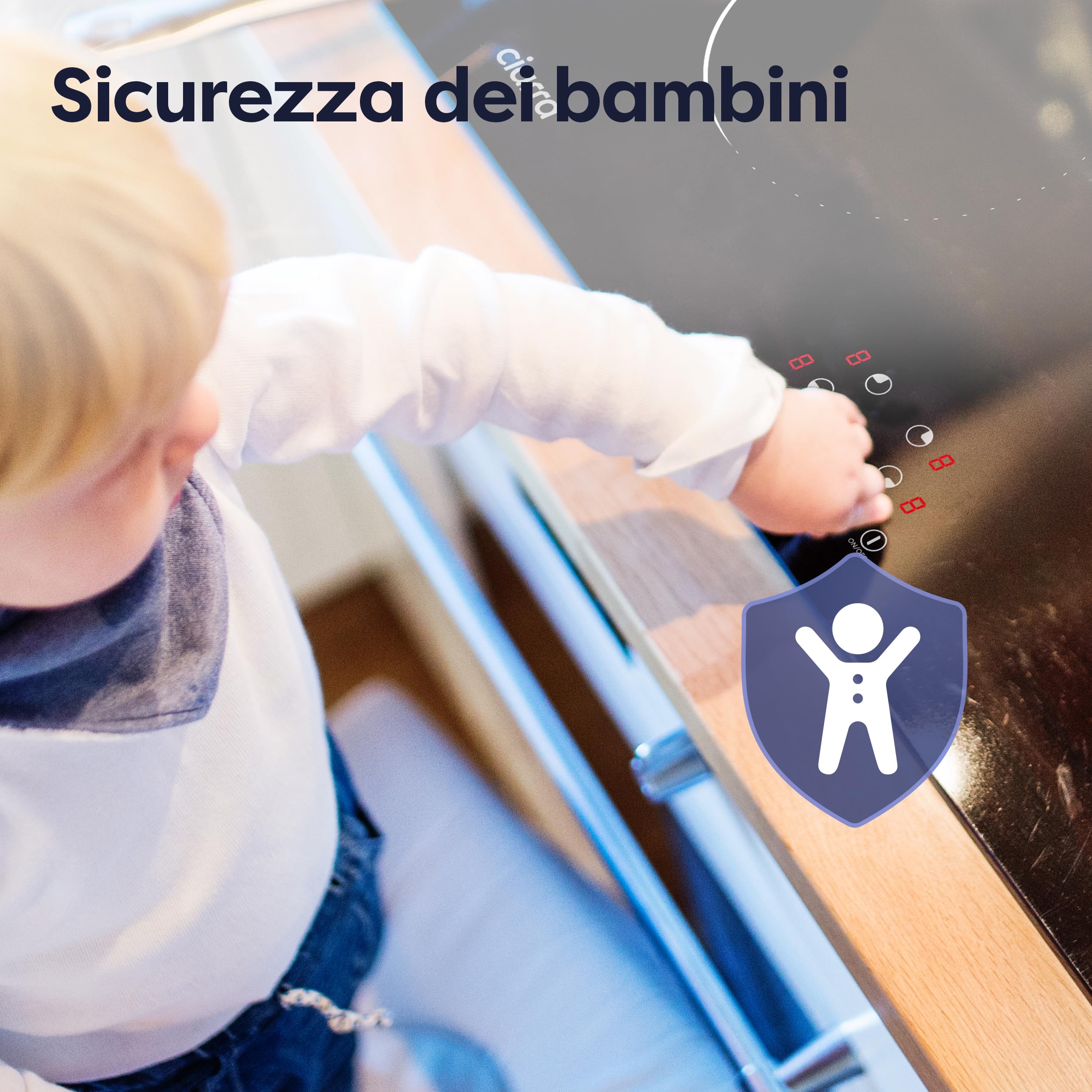CIARRA Piano Cottura in Vetroceramica, 4 Fuochi Piano Induzione, Comandi Touch con 9 Livelli di Potenza, Timer, 59cm, CABBIH4-C