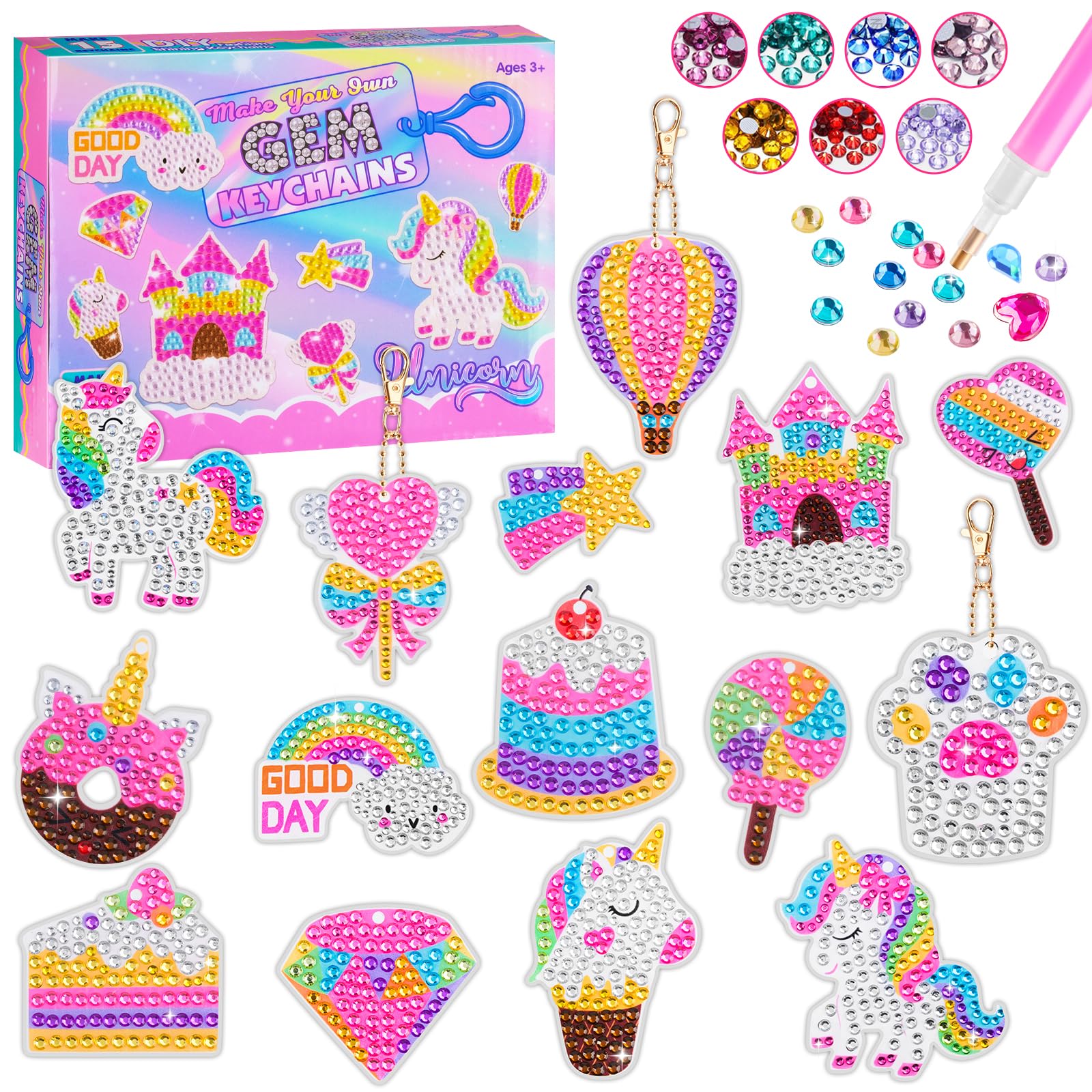 Complete Diamond Painting Kerstkaarten Set met 12 kerstkaarten