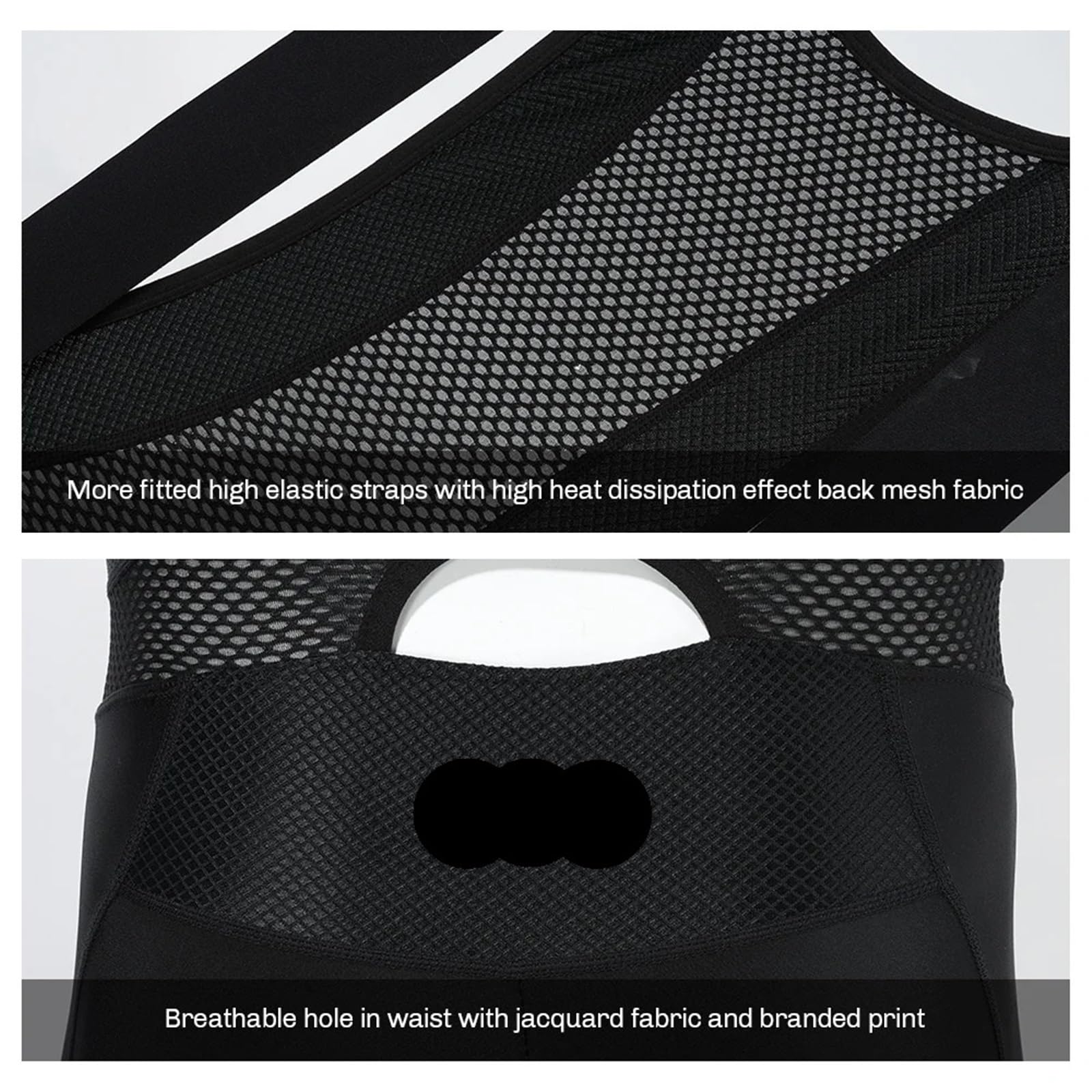 Cuissard à Bretelles Cyclisme Hommes Collants Vélo Route Professionnel Longue Distance 3/4 M