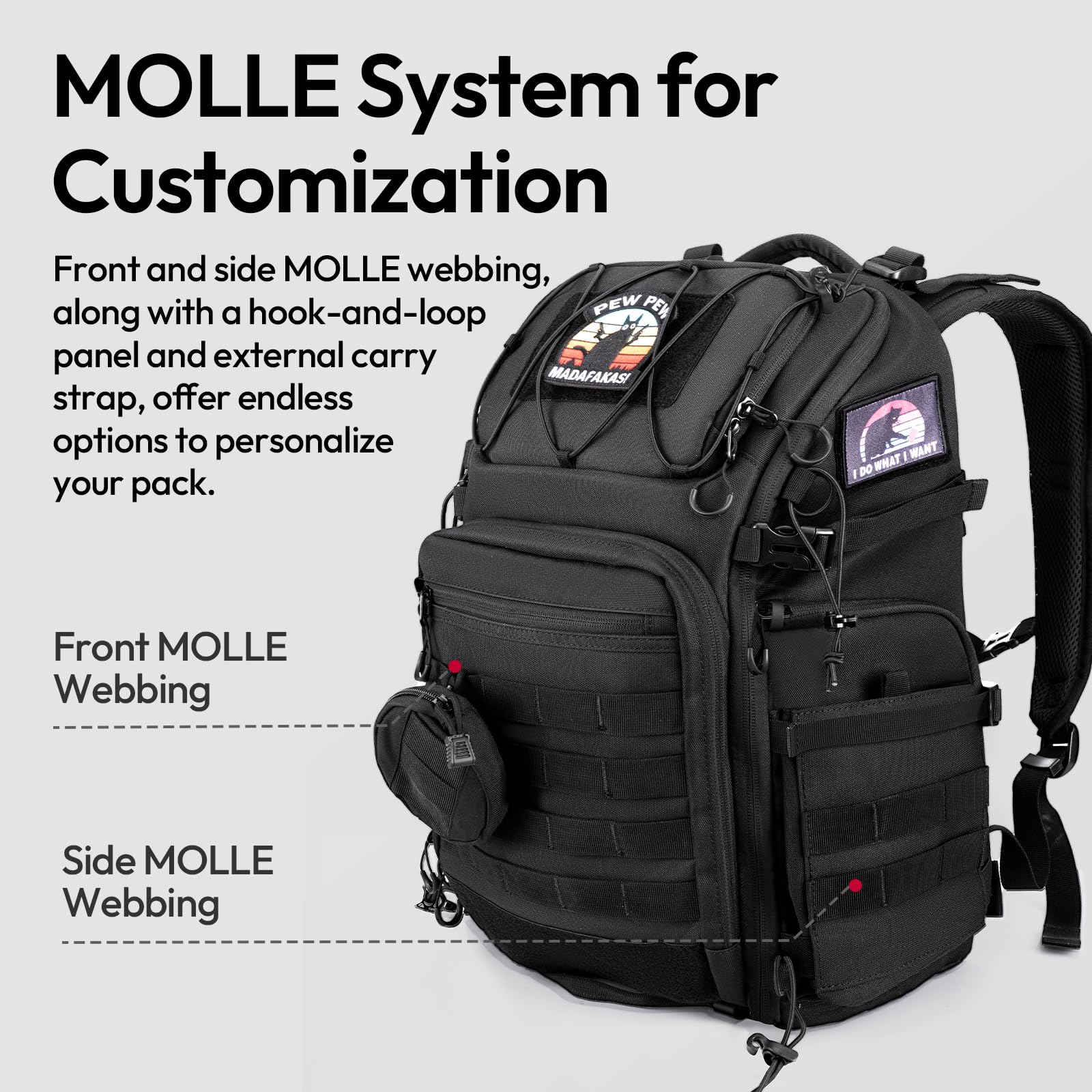 ULANZI 28L Sac à Dos pour Appareil Photo, Sac Appareil Photo avec Multiples Points d'ancrage, 7 DIY Compartiments de Rangement, Ordinateur Portable 15,7'' pour Appareils Photo Reflex, Drones, Trépieds