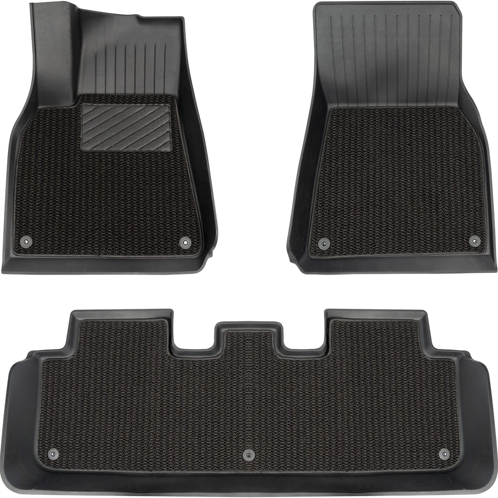 CYBERBEANS Liners for Tesla Model Y Floor Mats with Blanket Premium All Weather Anti-Slip Waterproof Interior Accessories 2023 2024 2025
