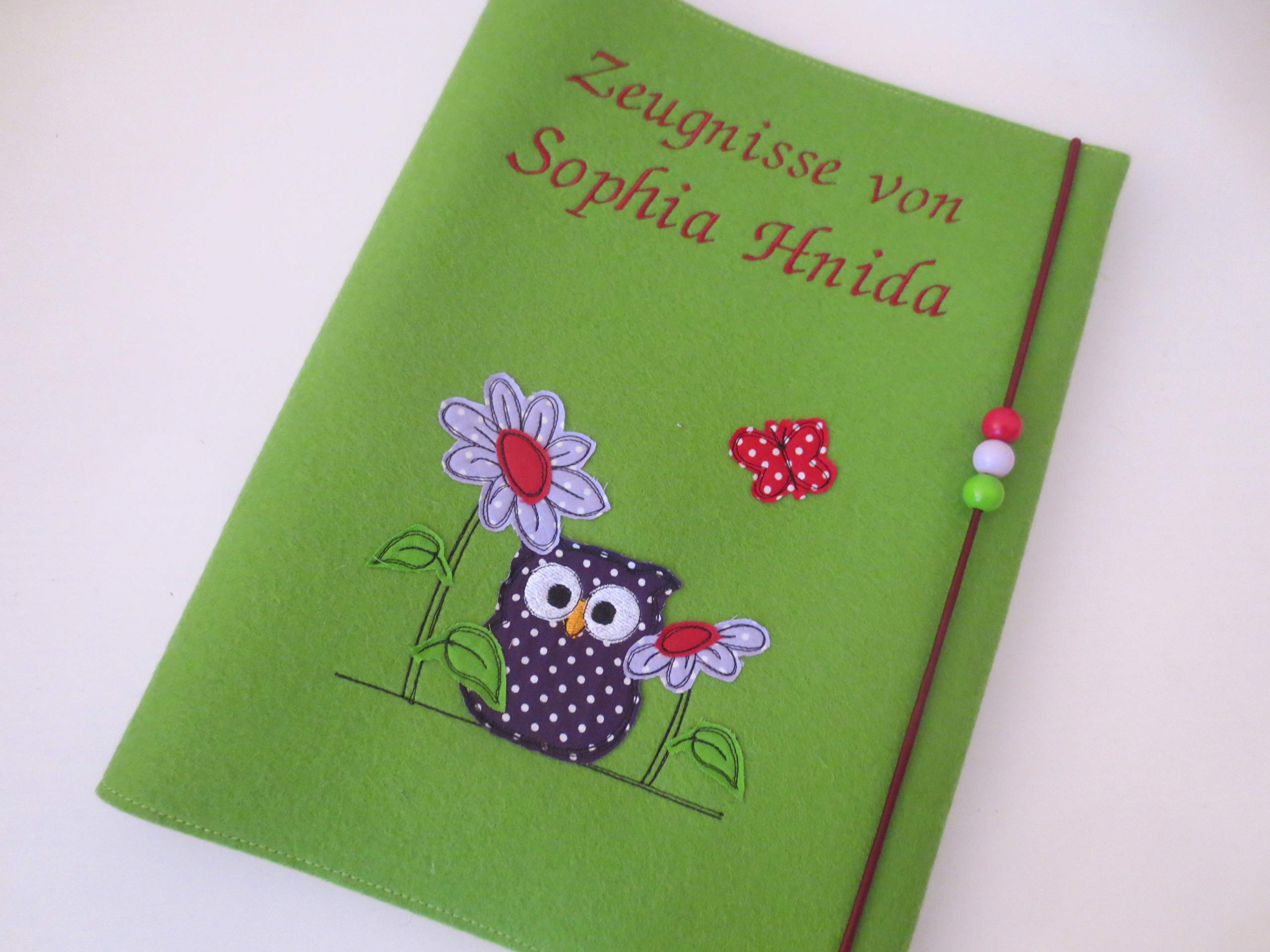 Zeugnismappe Wollfilz Mappe Zeugnisse DIN A4 Grundschule Schule