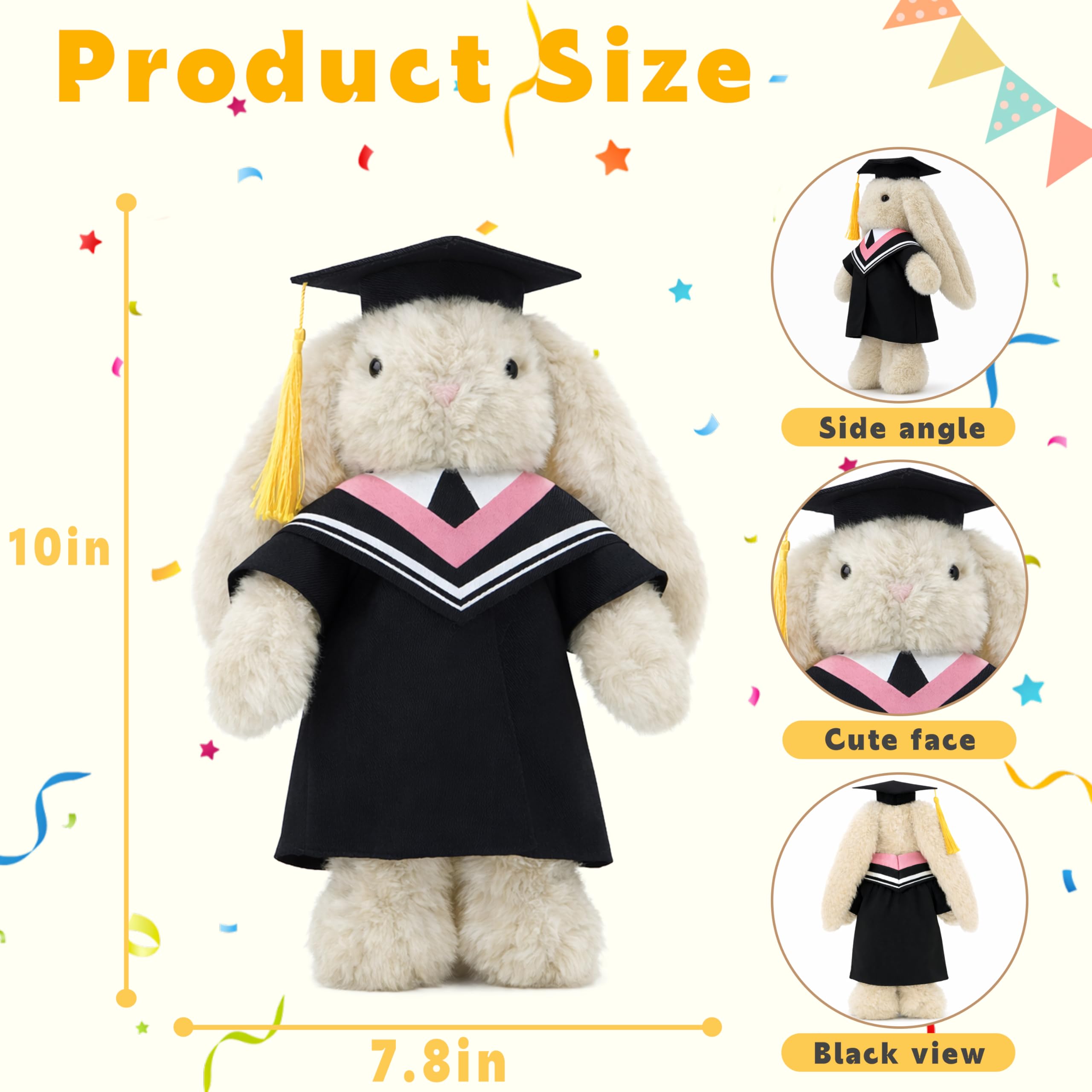 Amazon.com: UNIMV Graduation Bunny Plush Toy, 9 Inch Stuffed