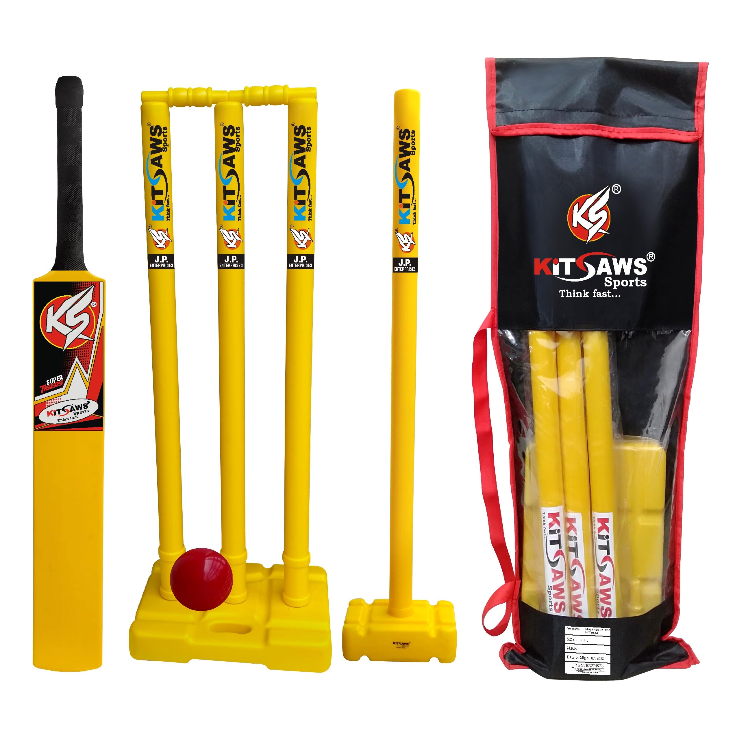 Sports Heavy Duty Plastic Cricket Bat/Lightweight and Durable Strong Plastic Bat kit for Outdoor/Plastic Cricket KIT for Junior Kids (Size-3/4yrs & Above)-BIS Approved-image-35