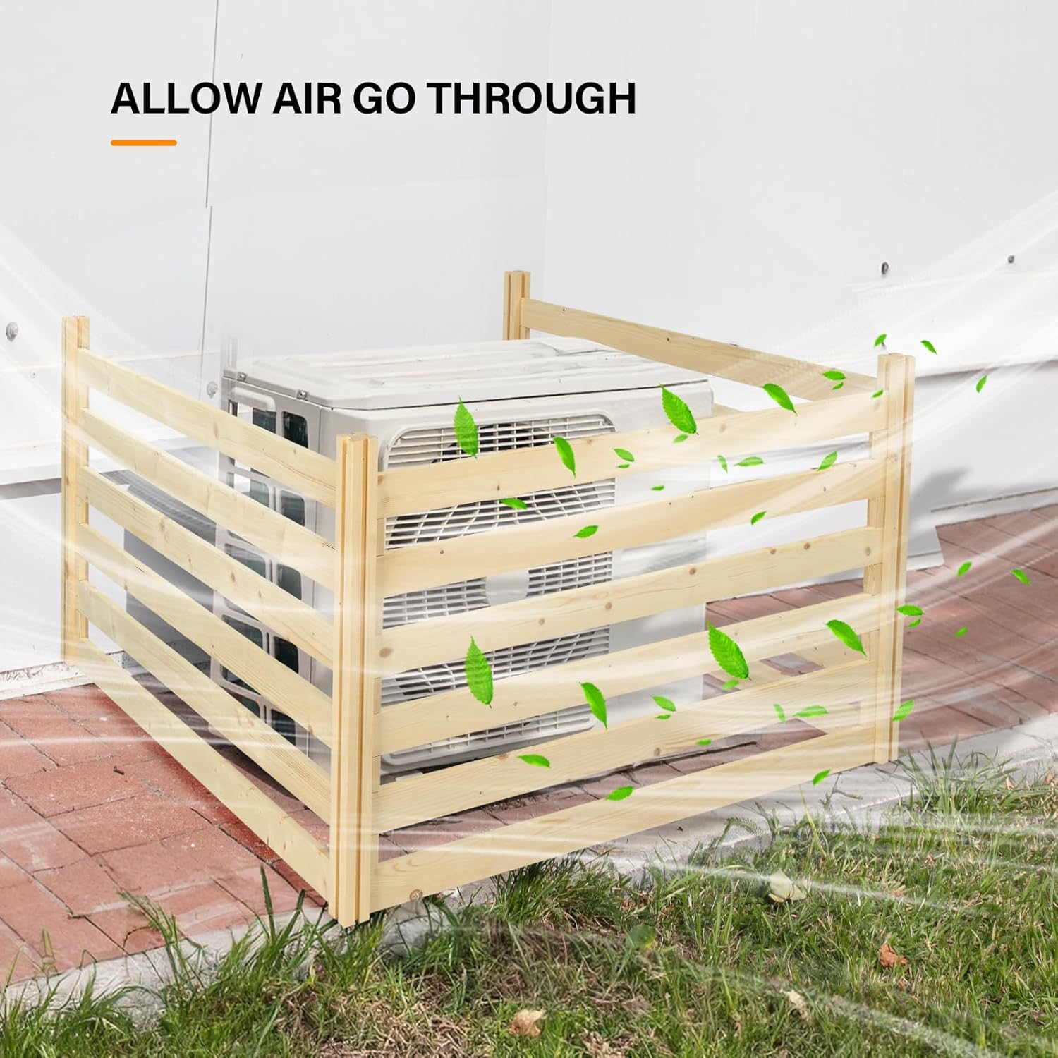 48" Privacy Fence for Outdoor, 3 Panels Air Conditioner Fence for All Weather, Fence Panels for Patio Trash Can, Pool Equipment