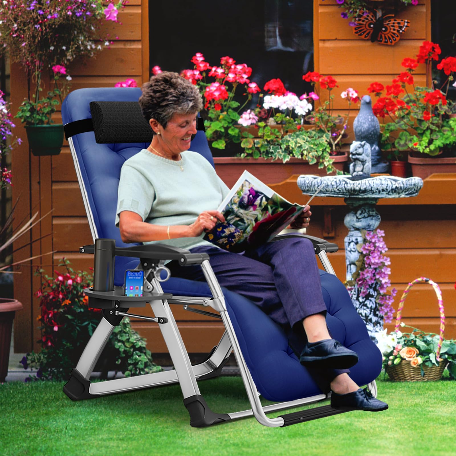 outdoor padded recliner chair