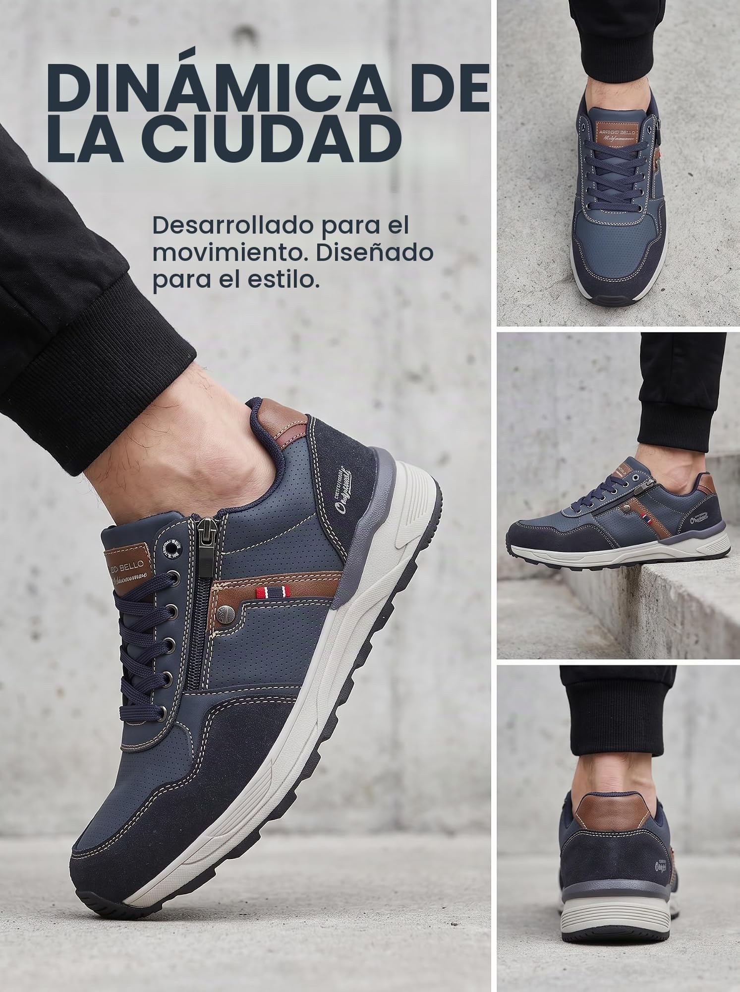 ARRIGO BELLO Zapatillas Hombre Sneaker Running Ligeras Transpirables Elegantes Deportivas Zapatos Casuales Caminar 41-46