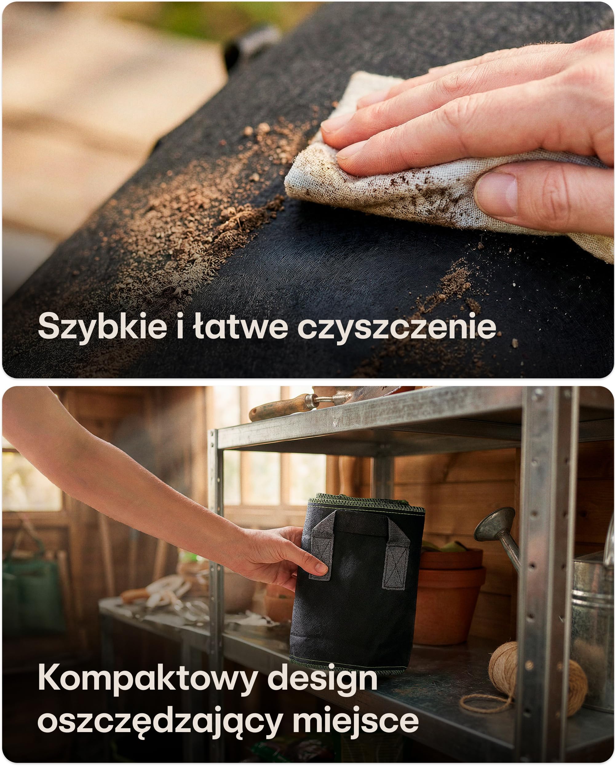 Worek do sadzenia 10L - 5 Worek na rośliny z etykietami - Z uchwytem - Na zioła, kwiaty, truskawki.