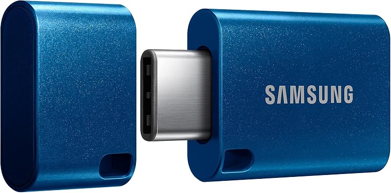 Unidad flash USB SAMSUNG Type-C™, 64 GB, transfiere archivos de 4 GB en 15 segundos con hasta 300 MB/s 3.13 velocidades de lectura, compatible con USB 3.0/2 .0, impermeable, 2022, azul, MUF-64DA/AM | Transfiere archivos de 4 GB en 15 segundos, compatible con USB 3.0/2 .0, impermeable, almacenamiento para computadoras y celulares, azul (MUF-64DA/AM)