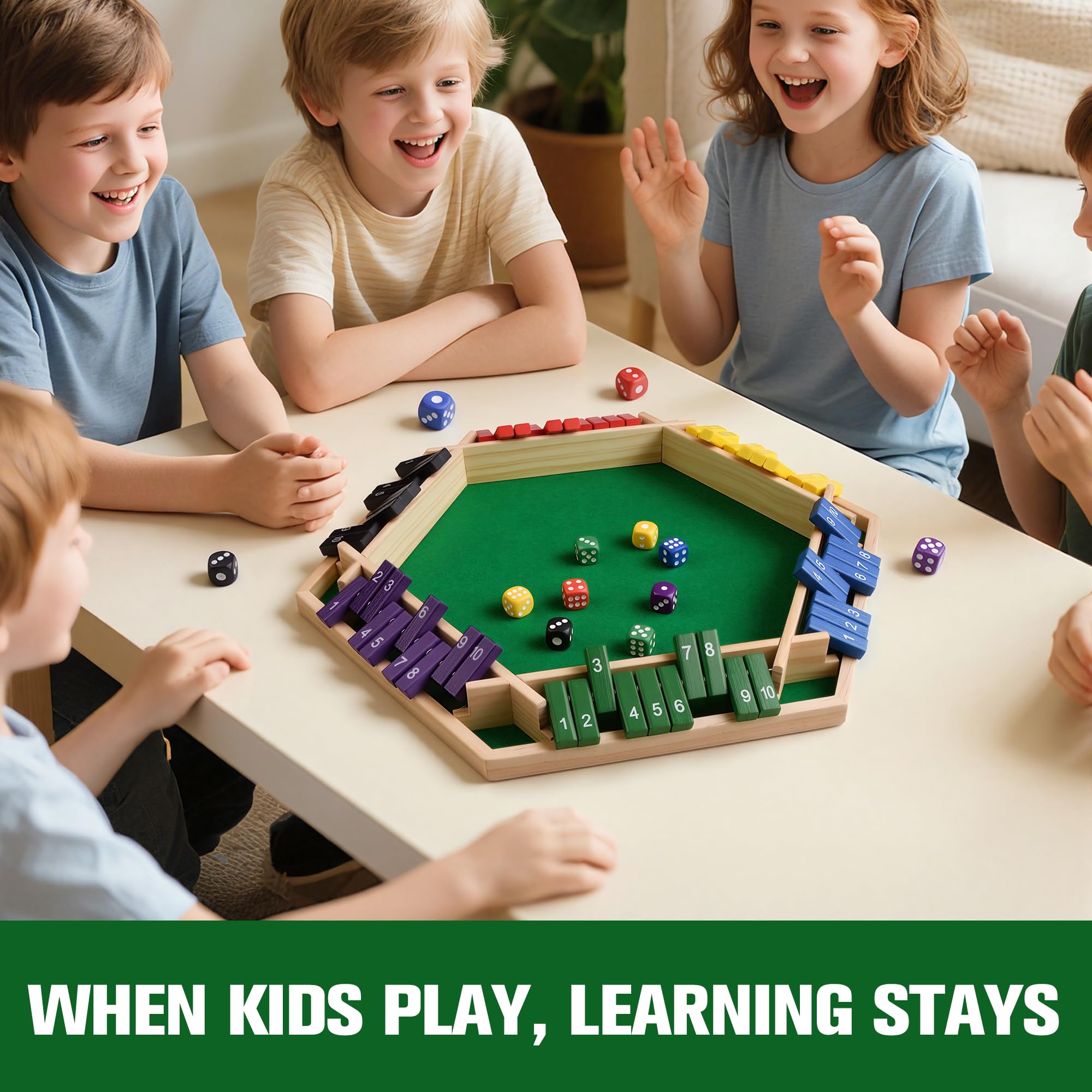 Shut The Box drewniana gra planszowa dla 6 graczy klasyczna gra w kości podróżna