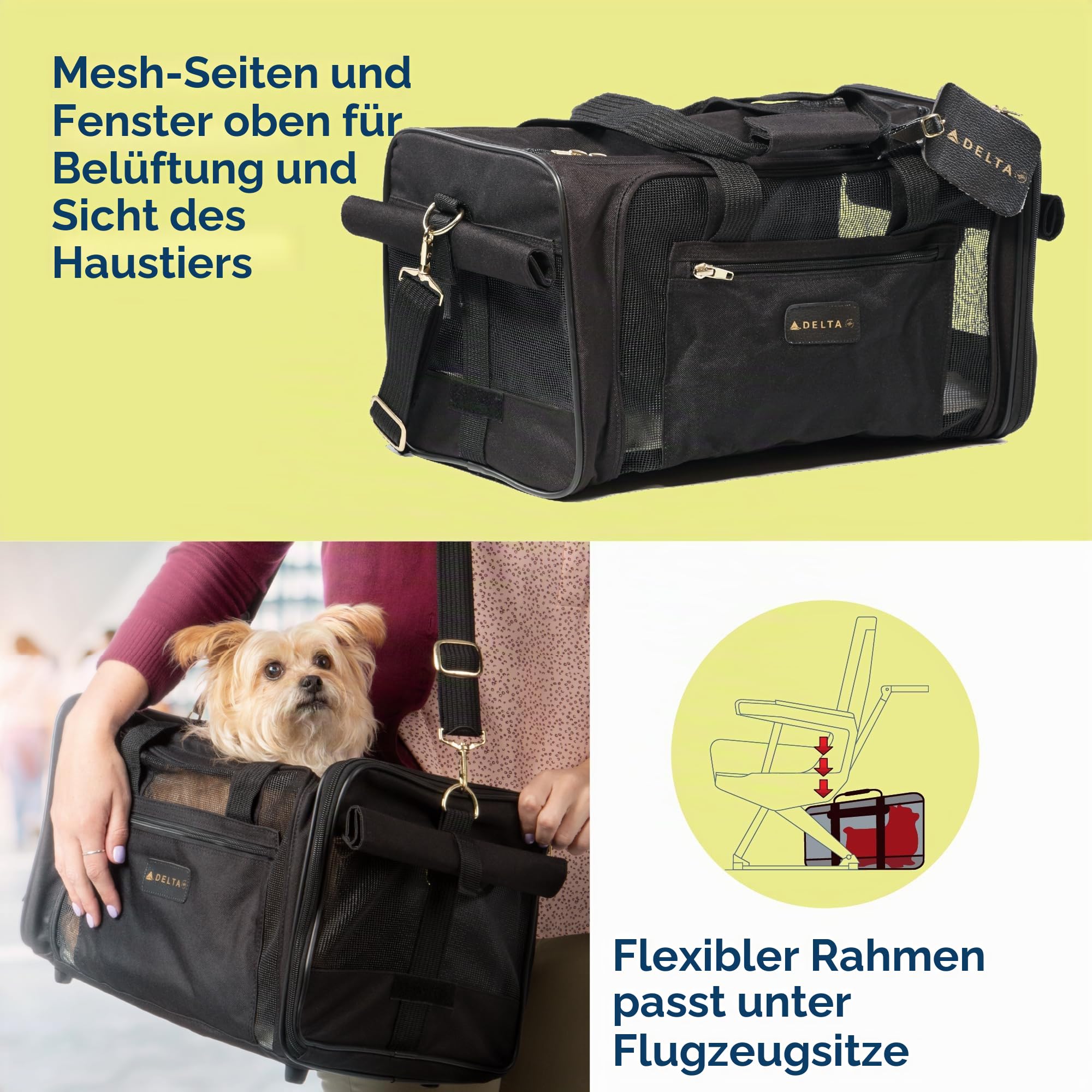 Sherpa Tragetasche für Haustiere, Schwarz