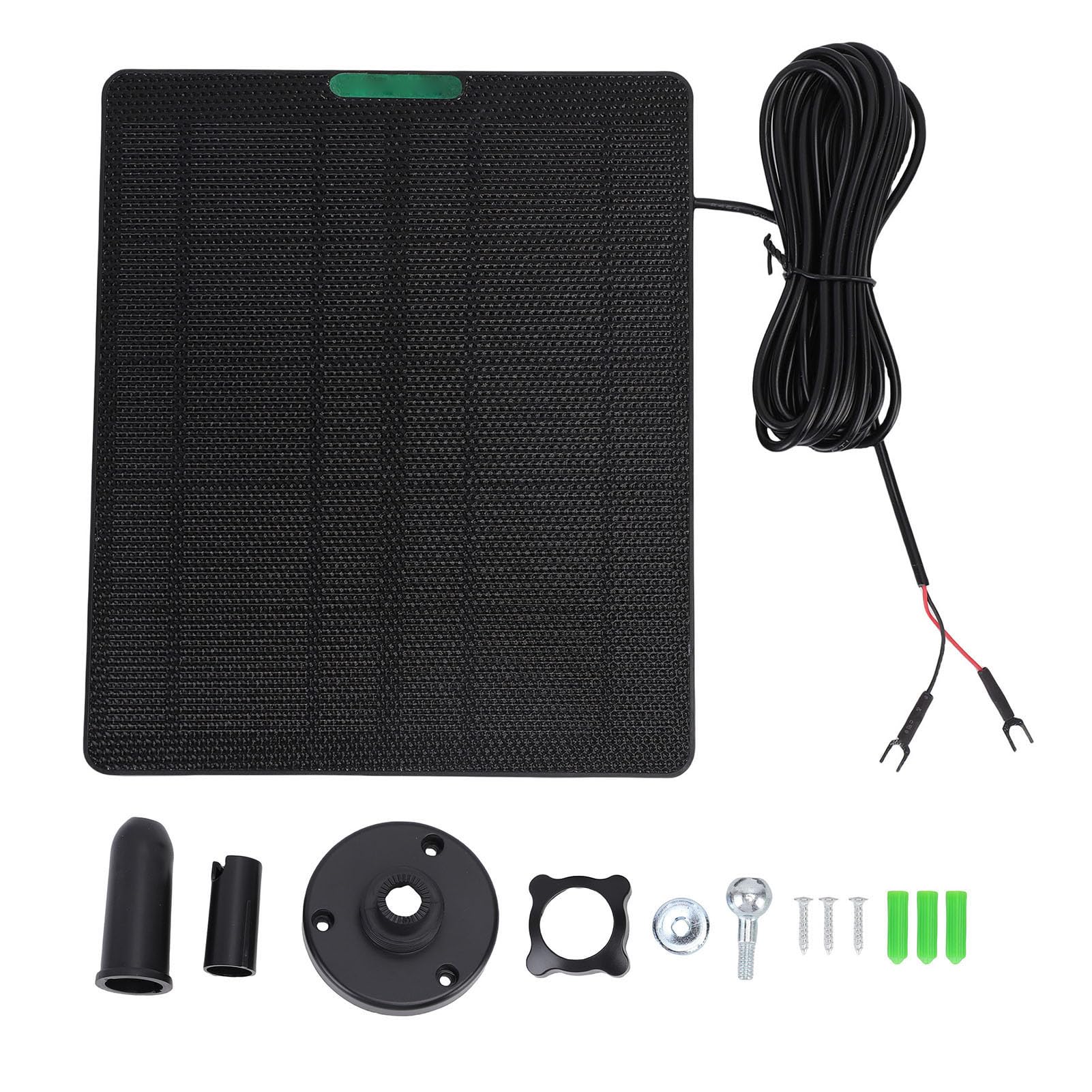 Cargador de Panel Solar de Alta Eficiencia 10W para Ring Video Doorbell 4 3 Plus ETFE Tipo U para Cámara de Seguridad (BLACK)