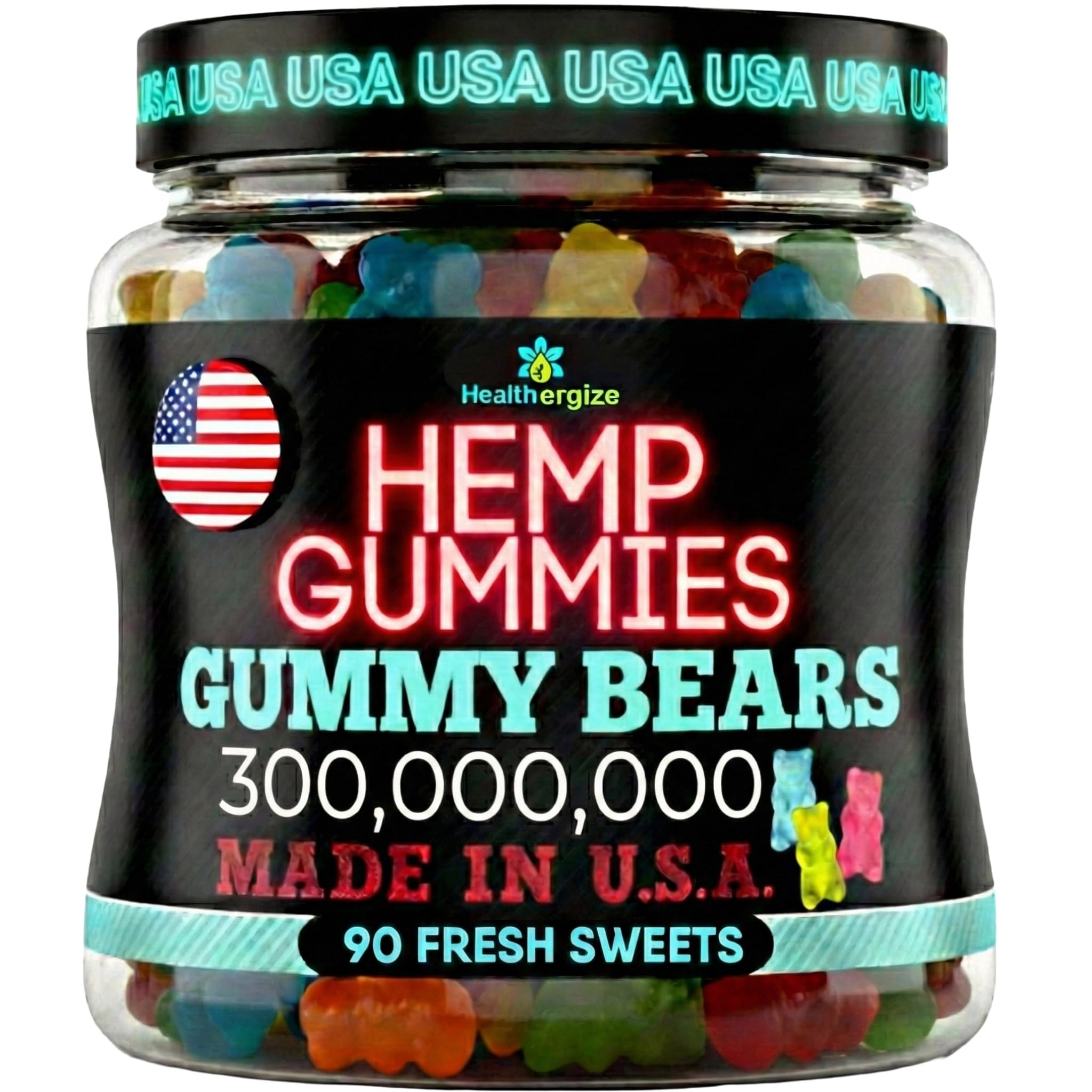 Hemp Gummies for Sleep-Calm Relaxing Night Support-Non-Melatonin, Gummy Bear Edibles - Made in USA-90 Count