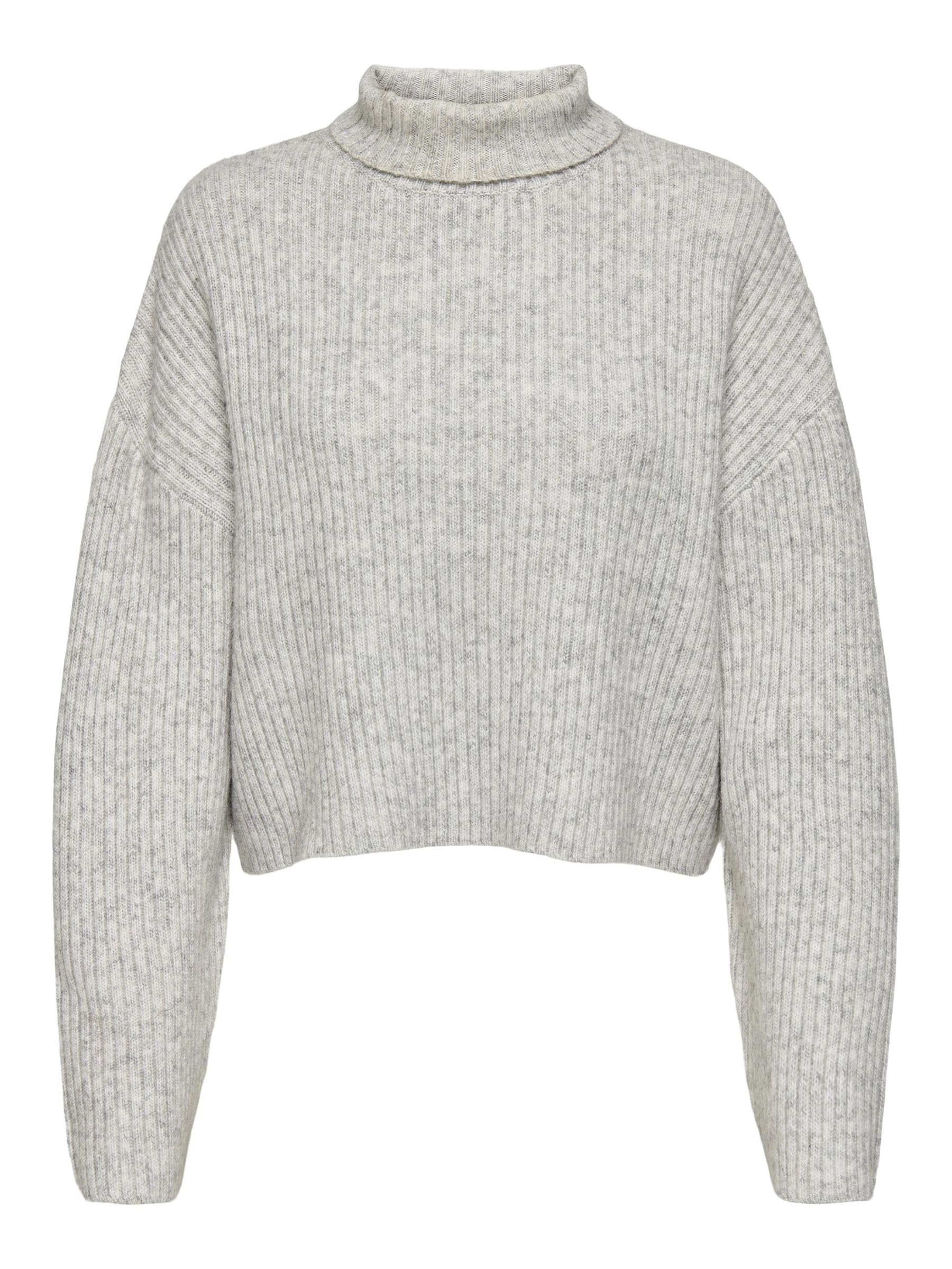 ONLY Women's Onlmelanie L/S Rollneck Pullover KNT Knitted Jumper, Light Grey Mix, XXL
