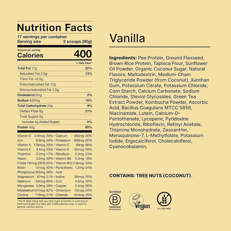 Huel Black Edition | Vanilla | 40g Vegan Protein Powder | Meal Replacement | 17 Servings | 8g Fiber | Nutritionally Complete Meal Replacement | 27 Vitamins and Minerals | Gluten Free image 6