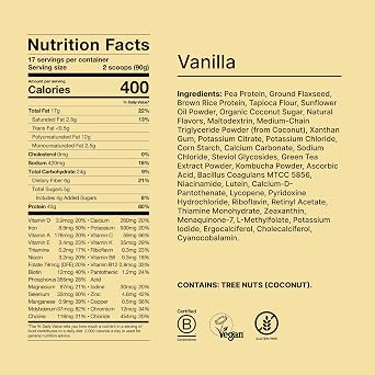 Huel Black Edition | Vanilla 40g Vegan Protein Powder | Nutritionally Complete Meal Replacement | 27 Vitamins and Minerals, Gluten Free | 17 Servings
