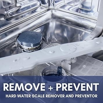 NuvoH2O Dishwasher Detergent Booster Citrus-Based, Salt-Free Hard Water Scale Protection, Leaves Dishes Spotless, Cleans & Restores Dishwasher, Lasts Up to 3 Months, Made in the USA