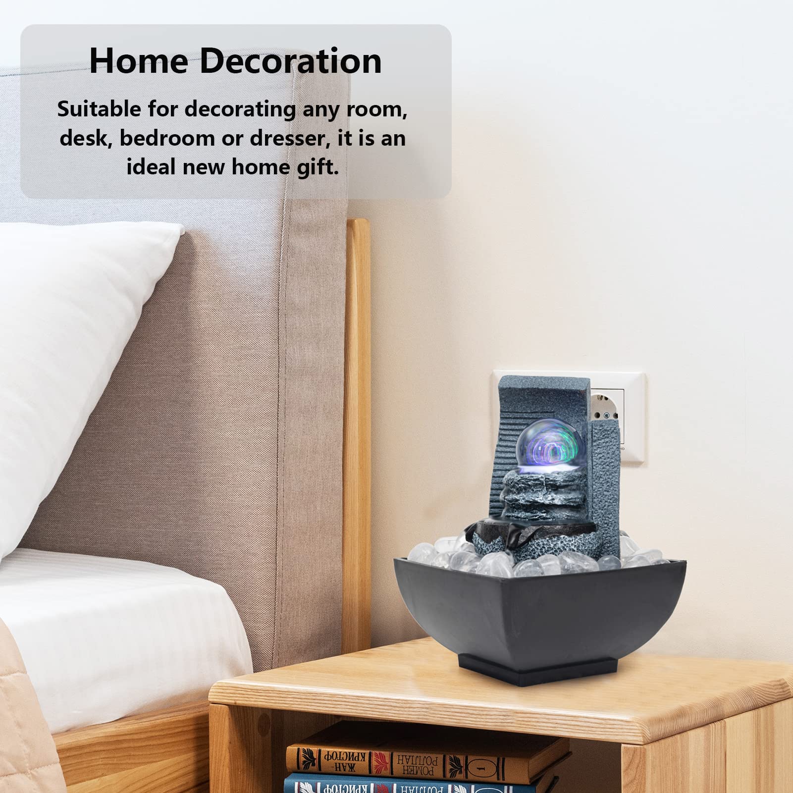 Fontaine De Bureau Décorative Avec Lumière LED Zen Méditation