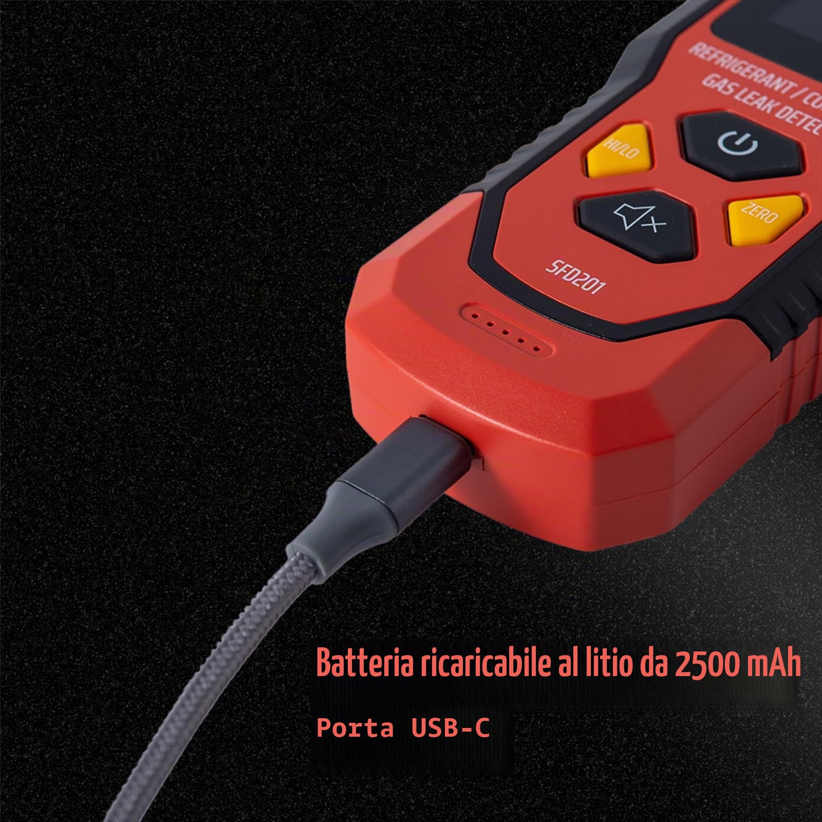 2-in-1 Rilevatore di perdite di refrigerante ricaricabile HVAC, rilevatore alogeni Freon, rilevazione aria condizionata, rilevatore di gas per auto (SFD201 Rilevatore di refrigerante e gas
