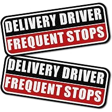 2PCS Delivery Driver Magnet for Car,High Reflection Frequent Stops Car Magnet for Identity Display,Weather-Resistant Delivery Magnetic Cars Sign Magnetic Signs for Vans/Vehicles Black/Red-2PCS